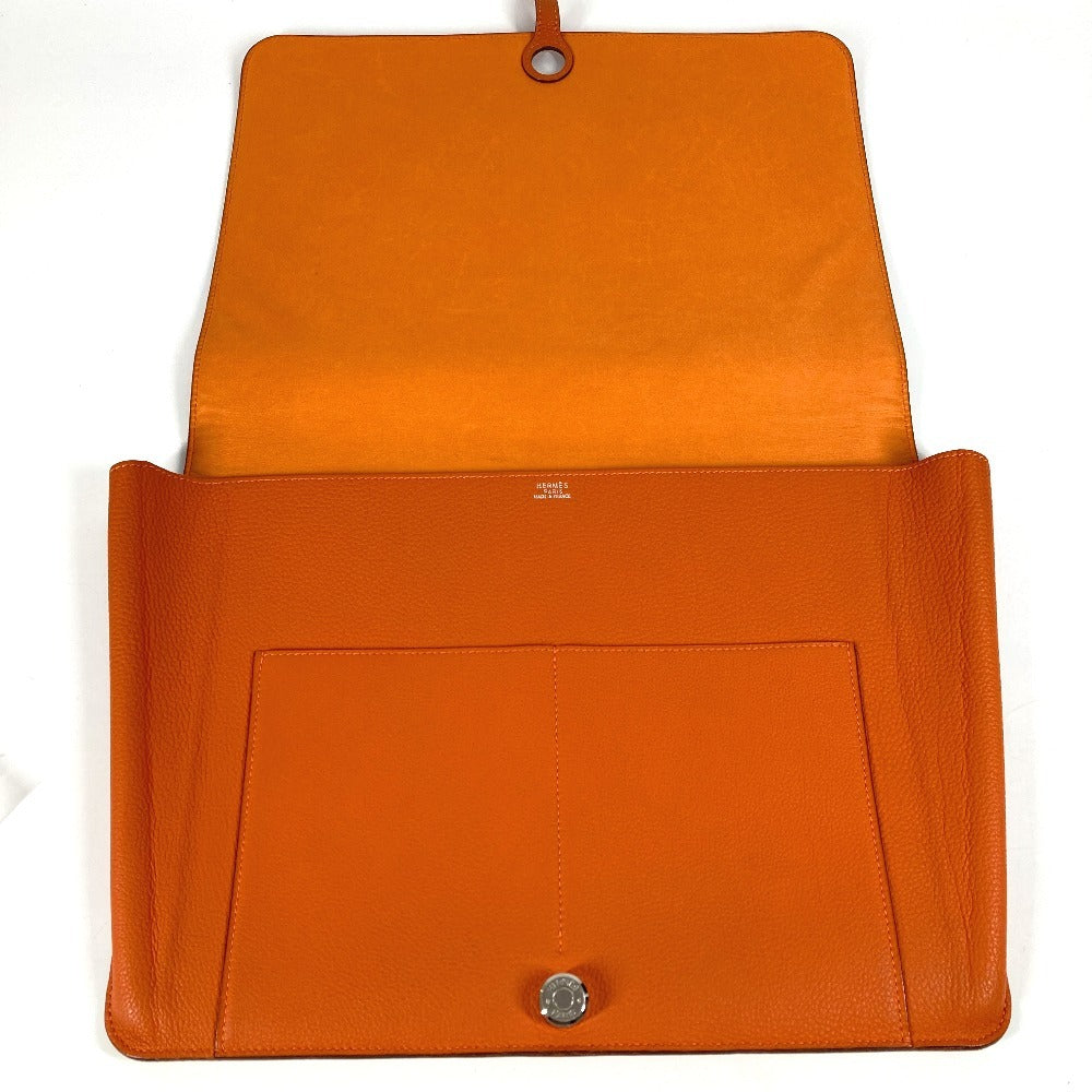 HERMES ドゴン ミーティング ドゴンミーティング カバン ポーチ 書類バッグ セカンドバッグ フラップ ポーチ クラッチバッグ トリヨンクレマンス ユニセックス オレンジ