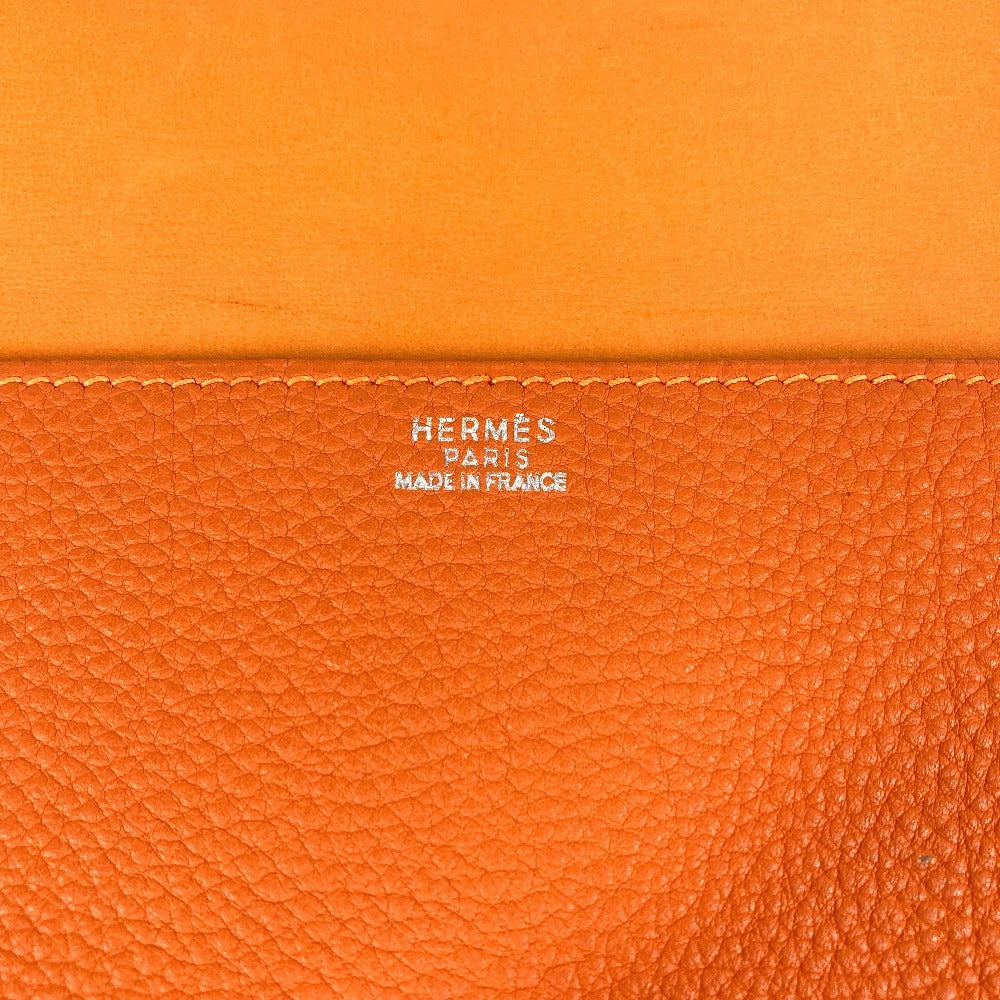 HERMES ドゴン ミーティング ドゴンミーティング カバン ポーチ 書類バッグ セカンドバッグ フラップ ポーチ クラッチバッグ トリヨンクレマンス ユニセックス オレンジ
