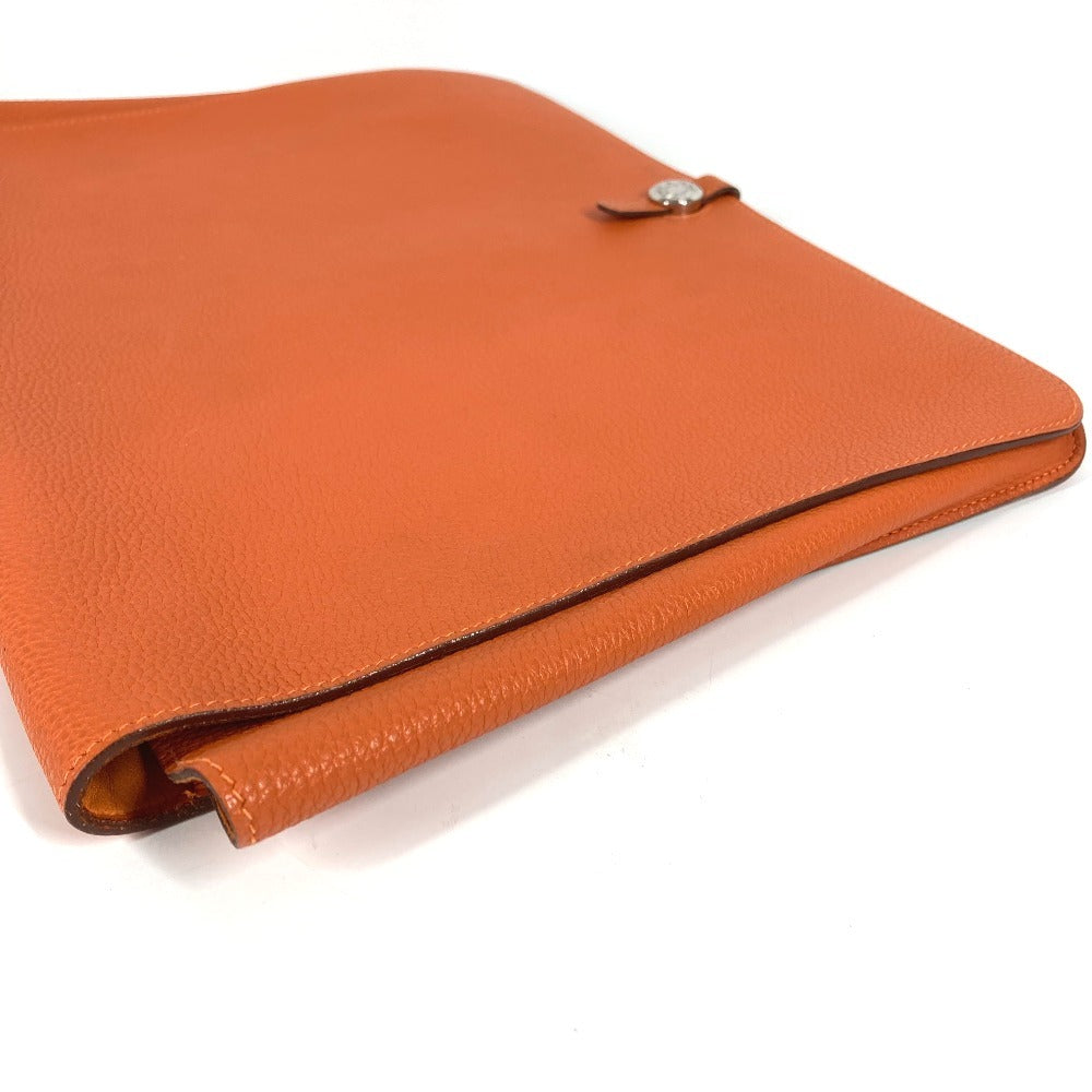 HERMES ドゴン ミーティング ドゴンミーティング カバン ポーチ 書類バッグ セカンドバッグ フラップ ポーチ クラッチバッグ トリヨンクレマンス ユニセックス オレンジ