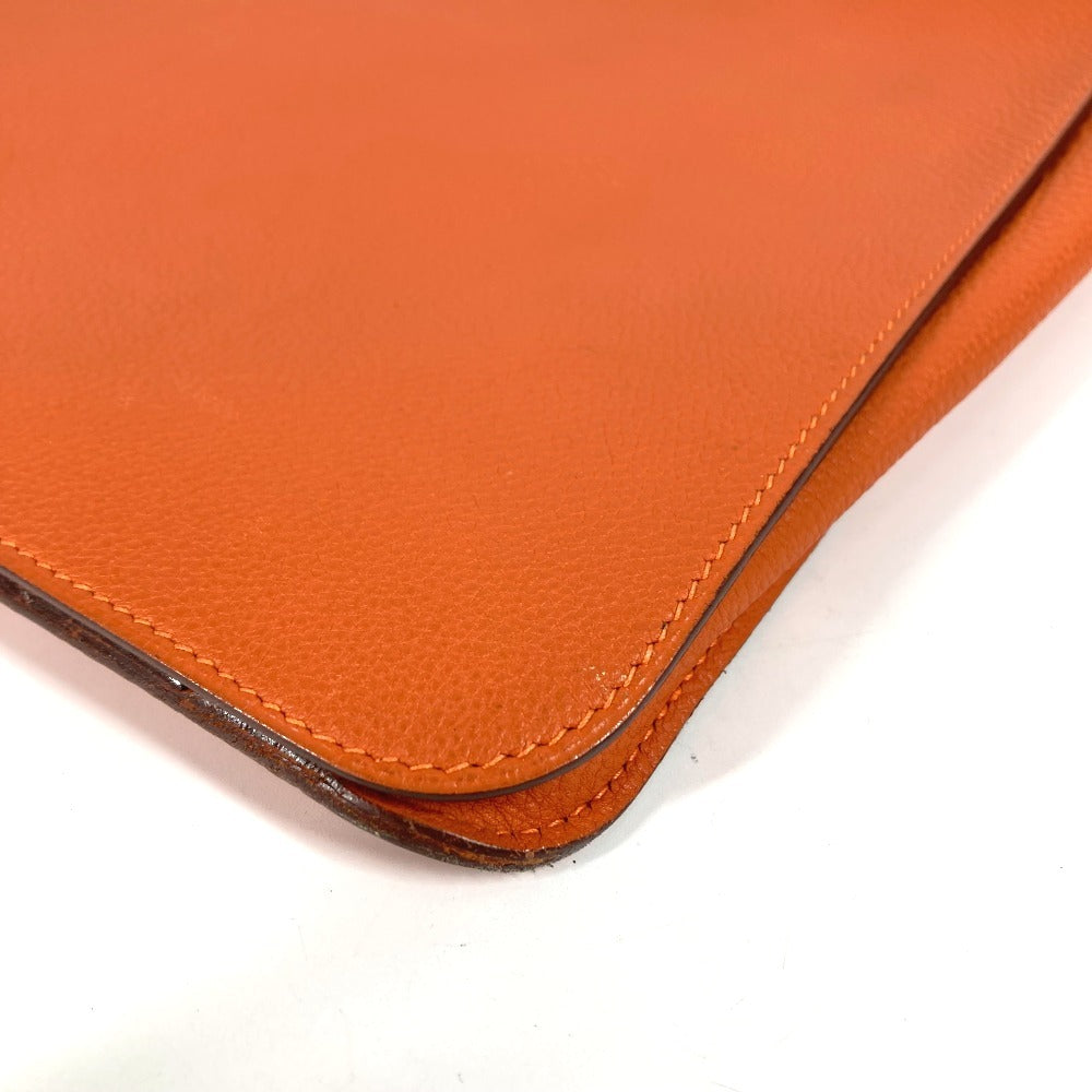 HERMES ドゴン ミーティング ドゴンミーティング カバン ポーチ 書類バッグ セカンドバッグ フラップ ポーチ クラッチバッグ トリヨンクレマンス ユニセックス オレンジ