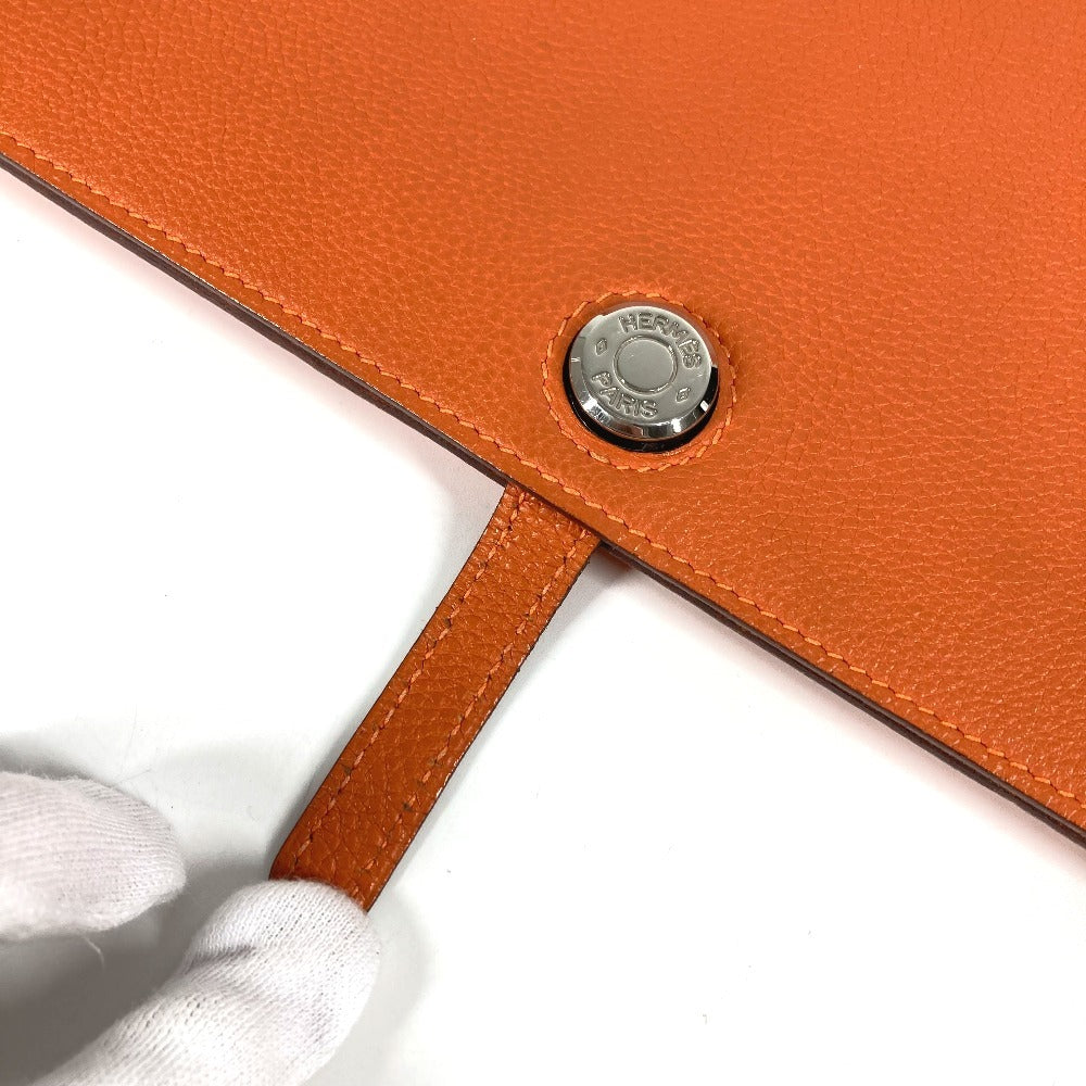 HERMES ドゴン ミーティング ドゴンミーティング カバン ポーチ 書類バッグ セカンドバッグ フラップ ポーチ クラッチバッグ トリヨンクレマンス ユニセックス オレンジ