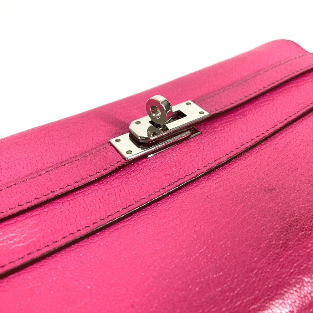 HERMES ケリーウォレット ロングウォレット 長財布 シェーブル レディース ローズショッキング ピンク