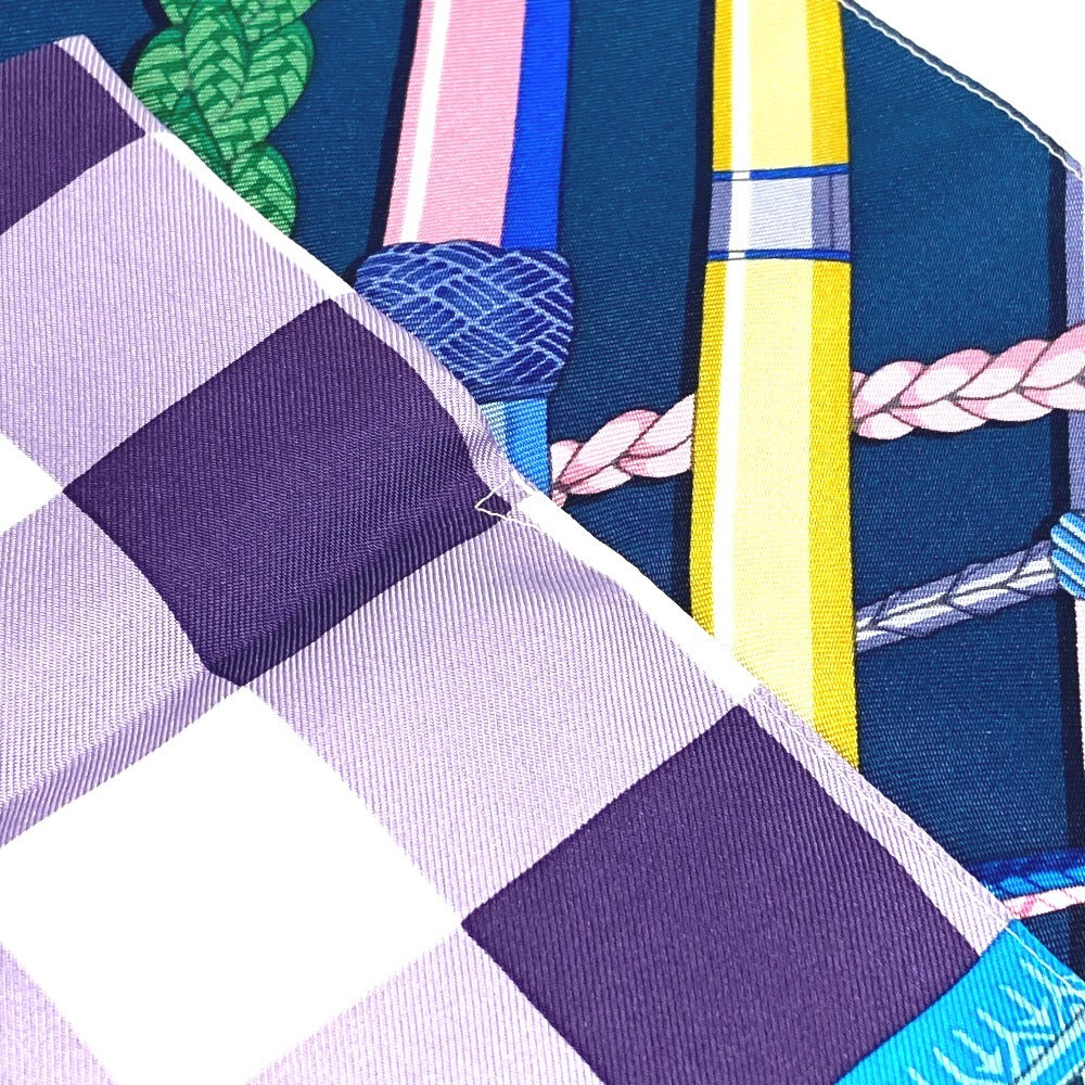 HERMES プティアッシュ ロゴ 肩掛け カバン ショルダーバッグ トートバッグ シルク レディース パープル