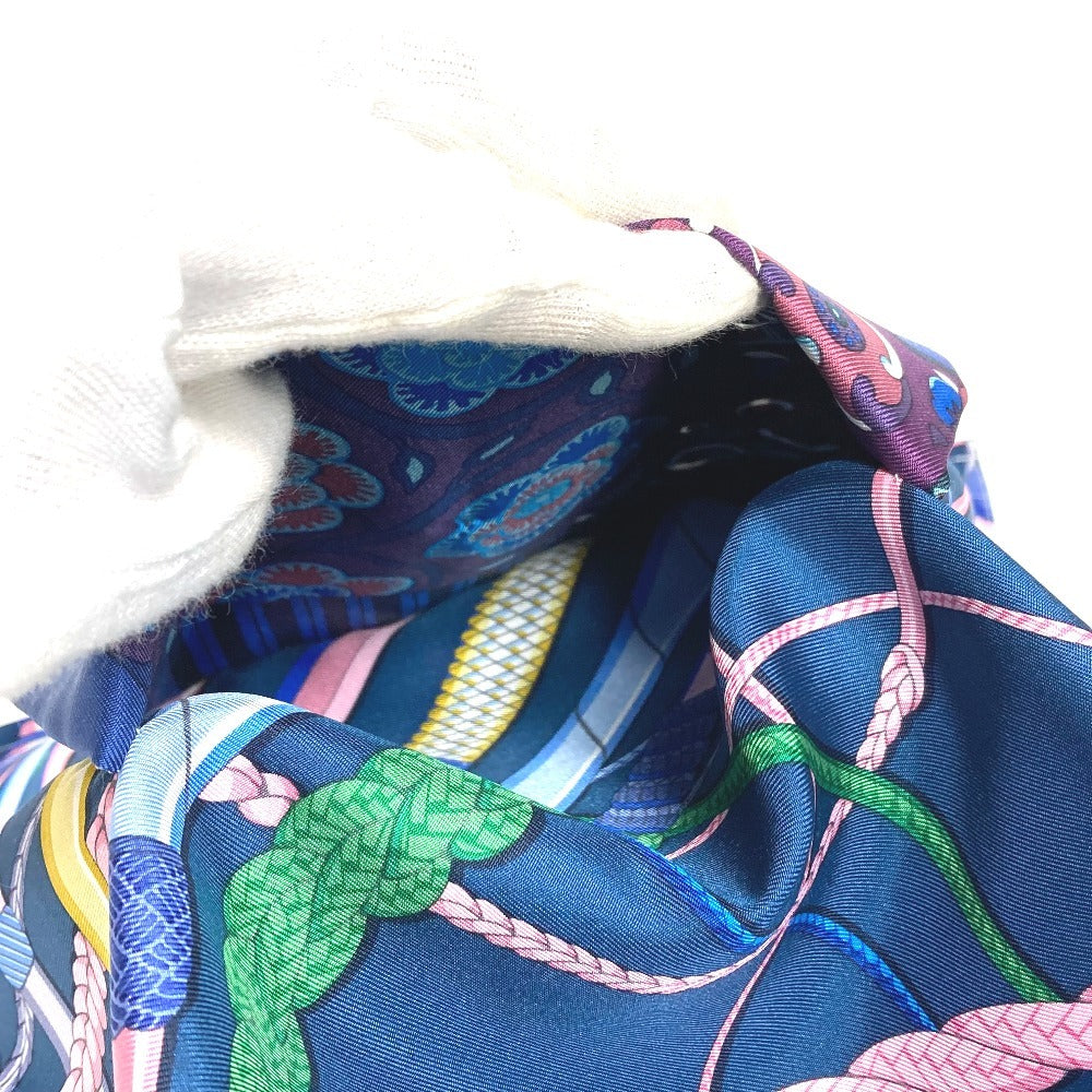 HERMES プティアッシュ ロゴ 肩掛け カバン ショルダーバッグ トートバッグ シルク レディース パープル