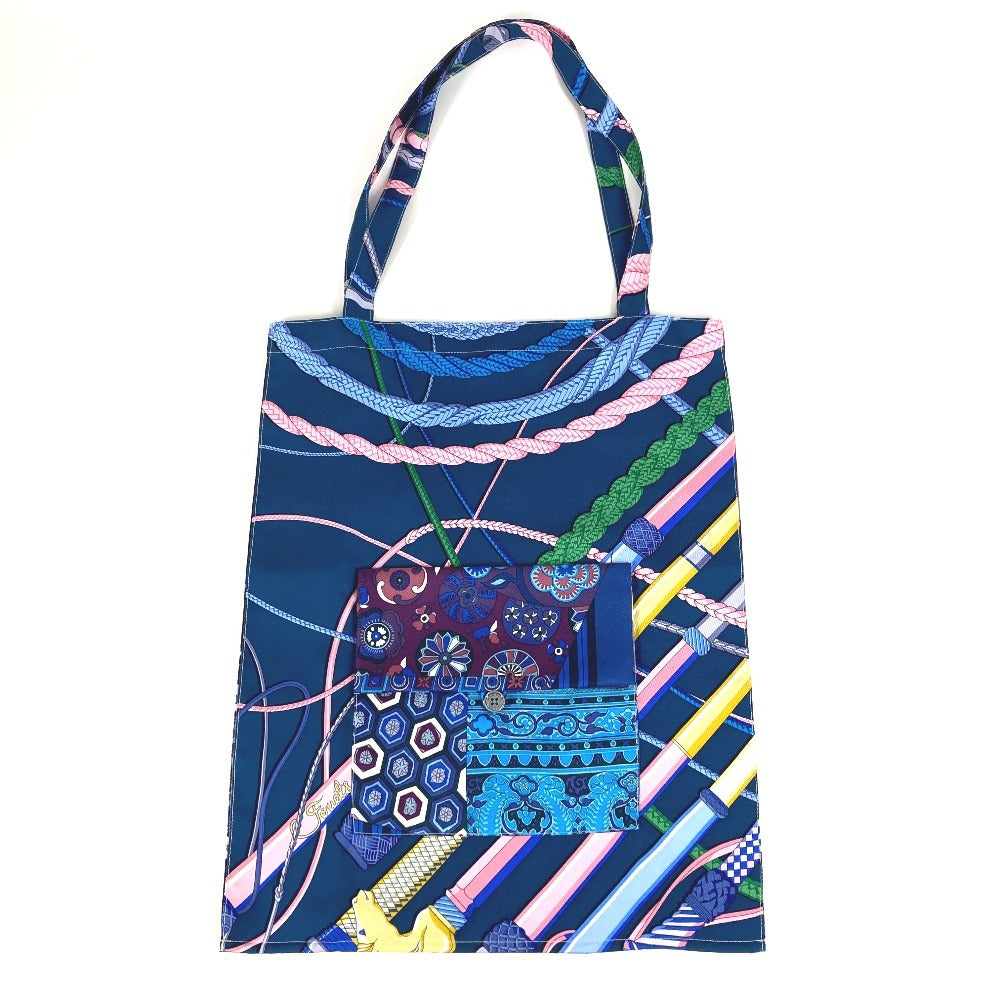 HERMES プティアッシュ ロゴ 肩掛け カバン ショルダーバッグ トートバッグ シルク レディース パープル