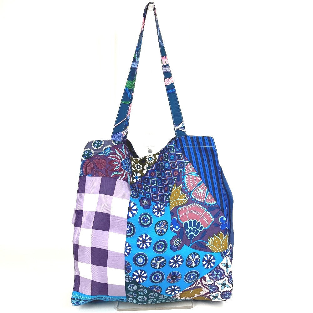 HERMES プティアッシュ ロゴ 肩掛け カバン ショルダーバッグ トートバッグ シルク レディース パープル