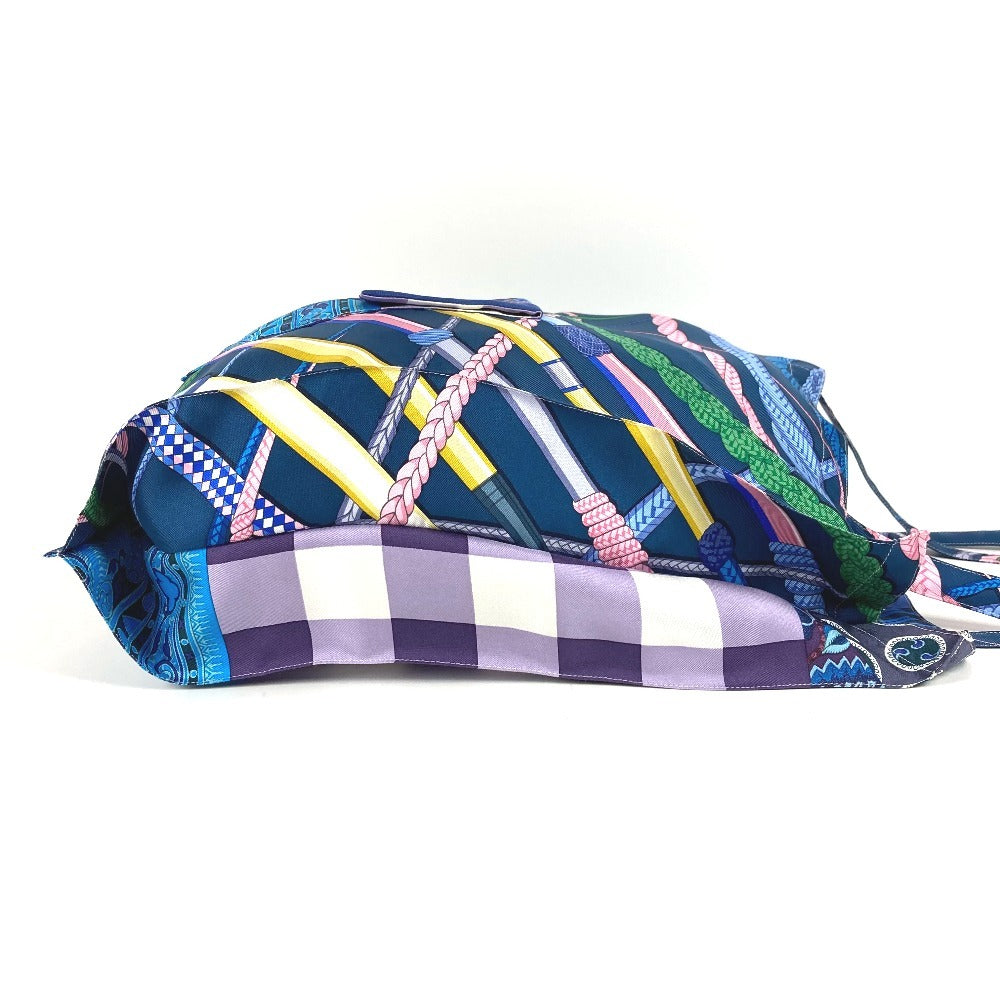 HERMES プティアッシュ ロゴ 肩掛け カバン ショルダーバッグ トートバッグ シルク レディース パープル