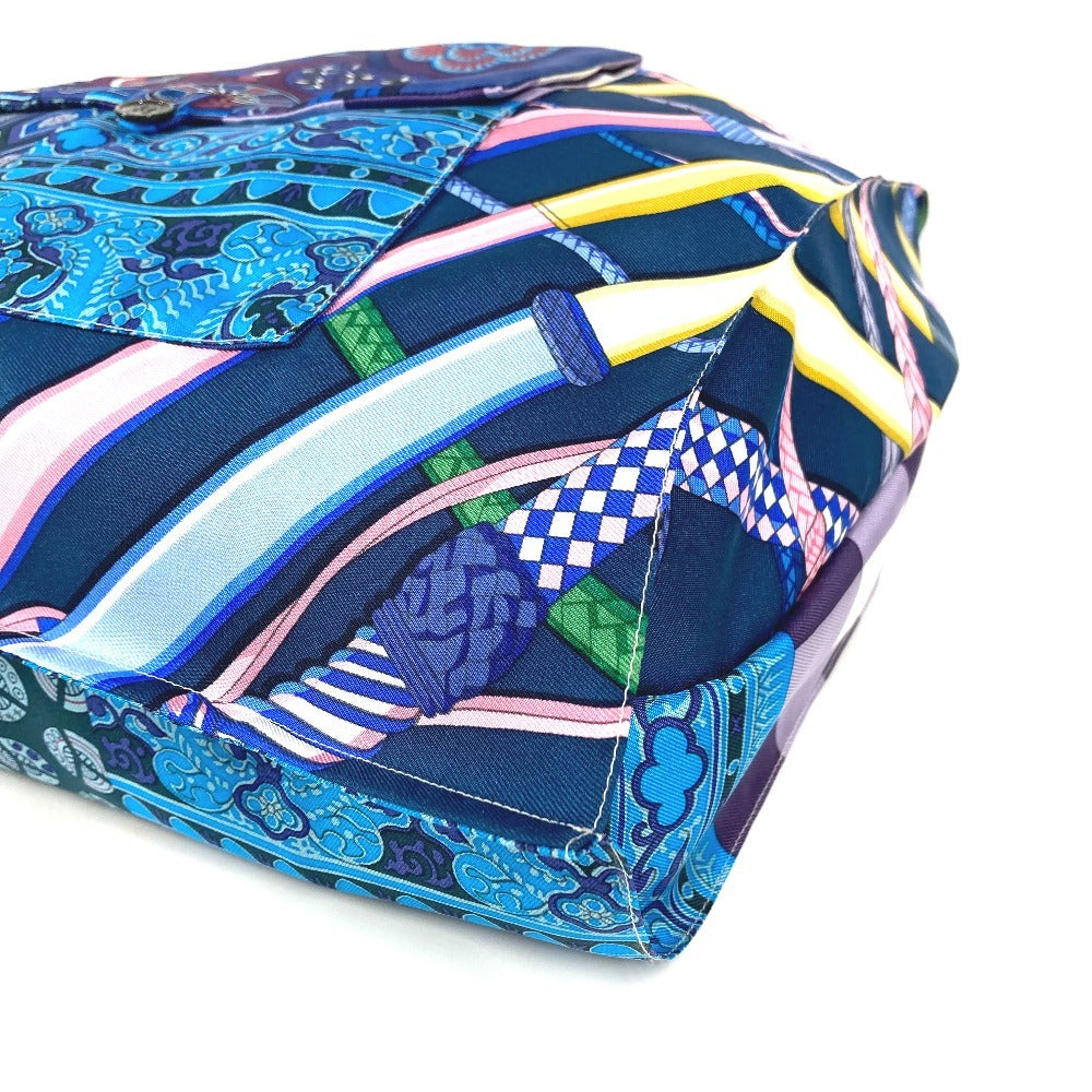 HERMES プティアッシュ ロゴ 肩掛け カバン ショルダーバッグ トートバッグ シルク レディース パープル