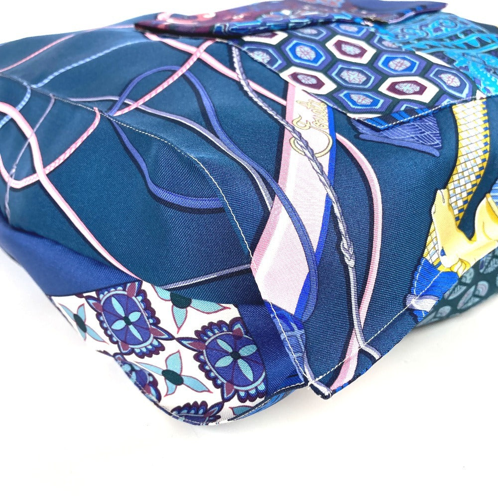 HERMES プティアッシュ ロゴ 肩掛け カバン ショルダーバッグ トートバッグ シルク レディース パープル