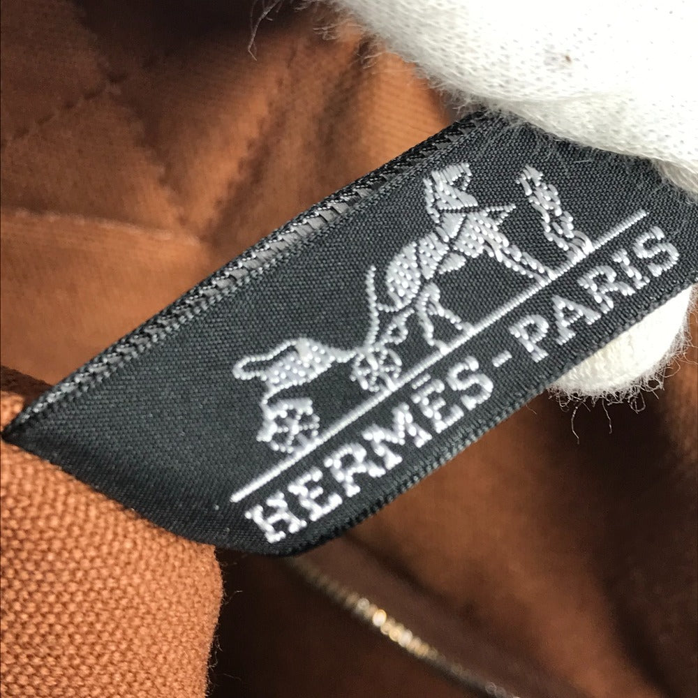 HERMES サクソーMM サクソー MM カバン ハンドバッグ キャンバス ユニセックス ブラウン