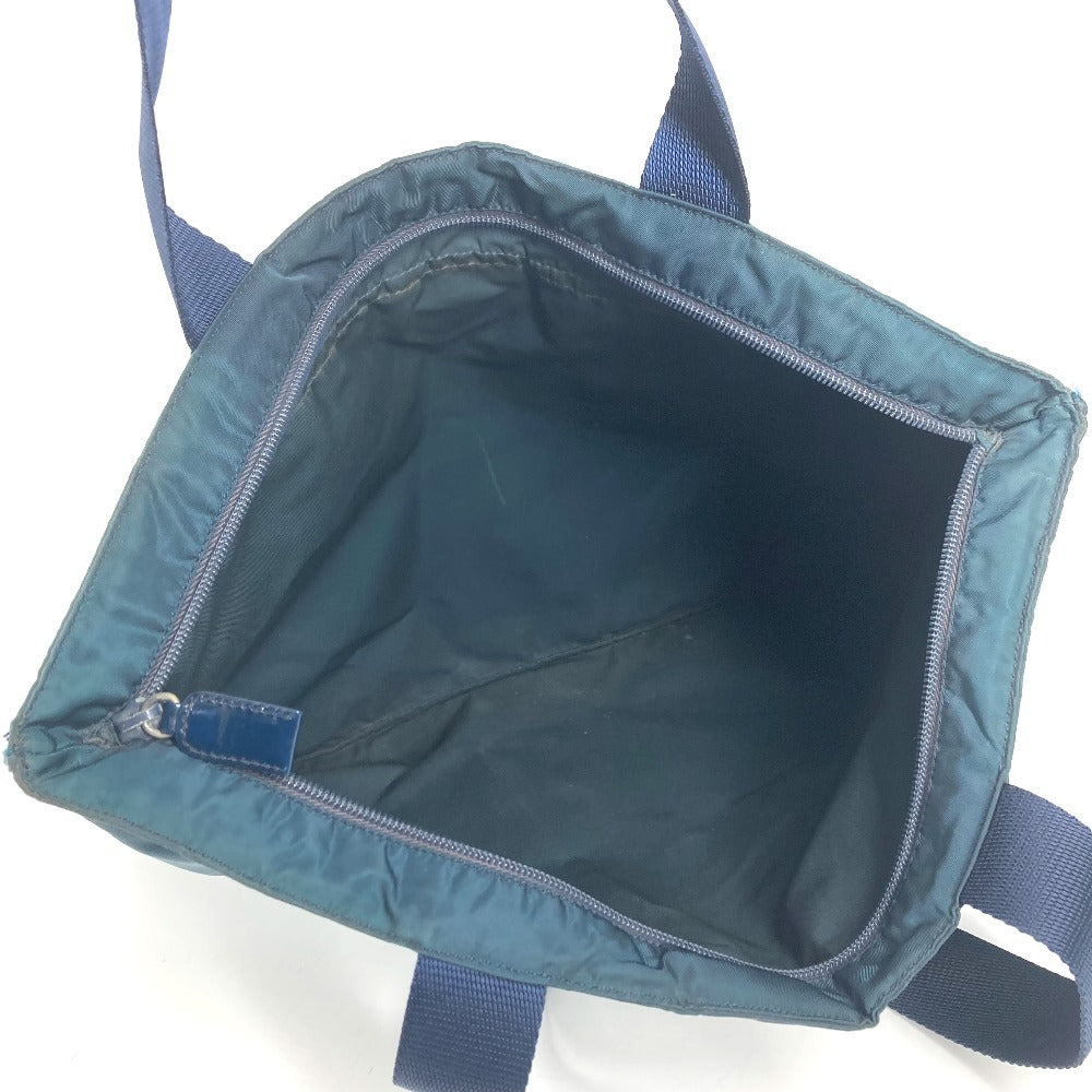 PRADA Triangle Logo Plaque Tote Bag Shoulder Bag Nylon Unisex Blue