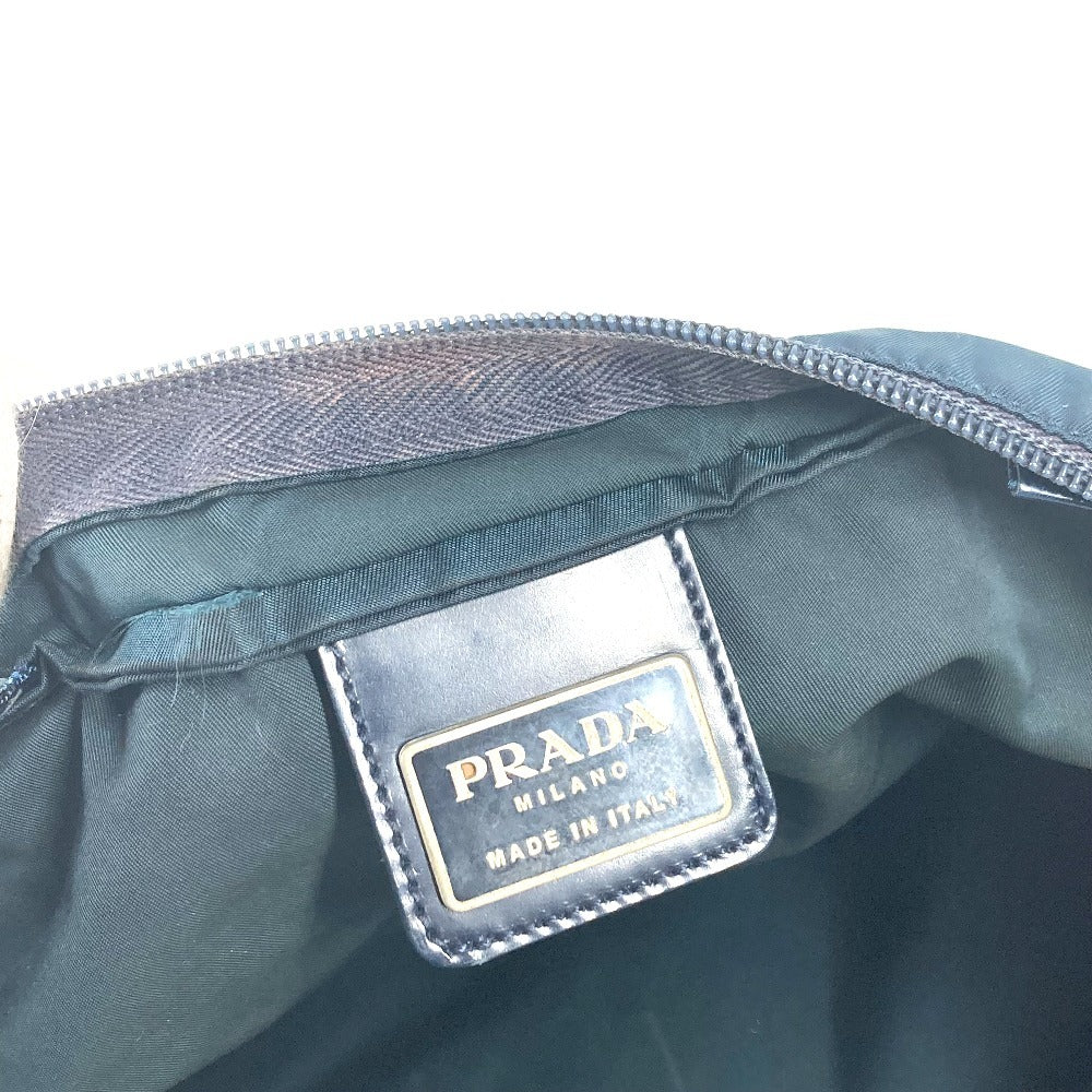 PRADA Triangle Logo Plaque Tote Bag Shoulder Bag Nylon Unisex Blue