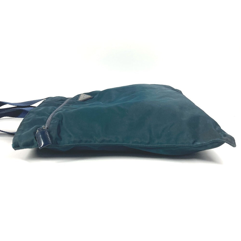 PRADA Triangle Logo Plaque Tote Bag Shoulder Bag Nylon Unisex Blue