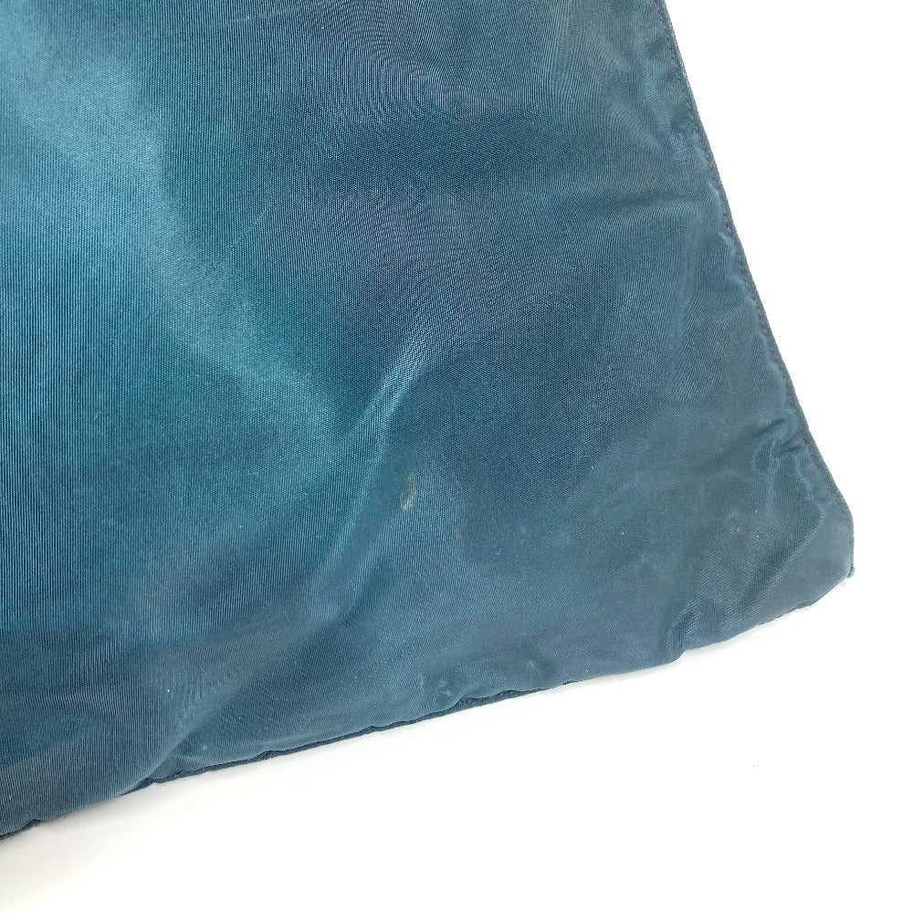 PRADA Triangle Logo Plaque Tote Bag Shoulder Bag Nylon Unisex Blue