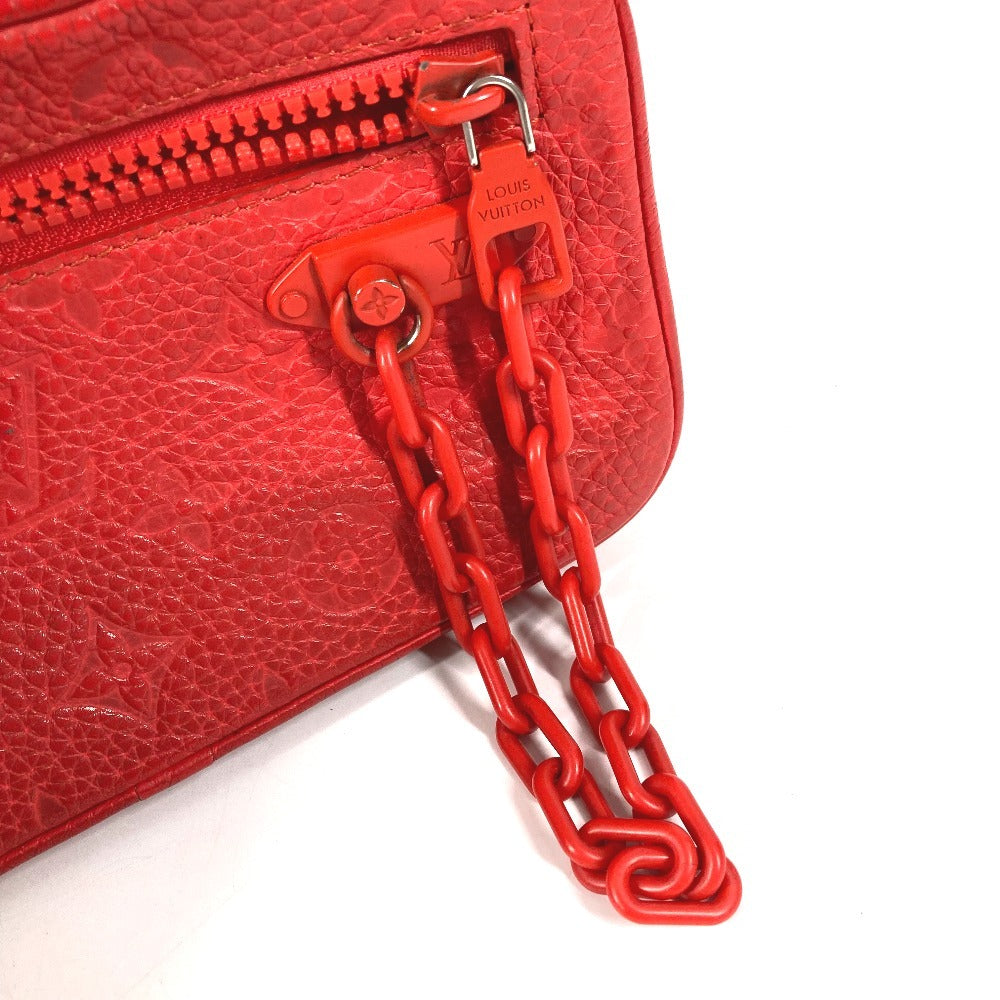 LOUIS VUITTON M53555 Monogram Empreinte Pochette Volga Chain Bag with Strap, Pouch, Clutch Bag, Monogram Empreinte Leather, Unisex, Red