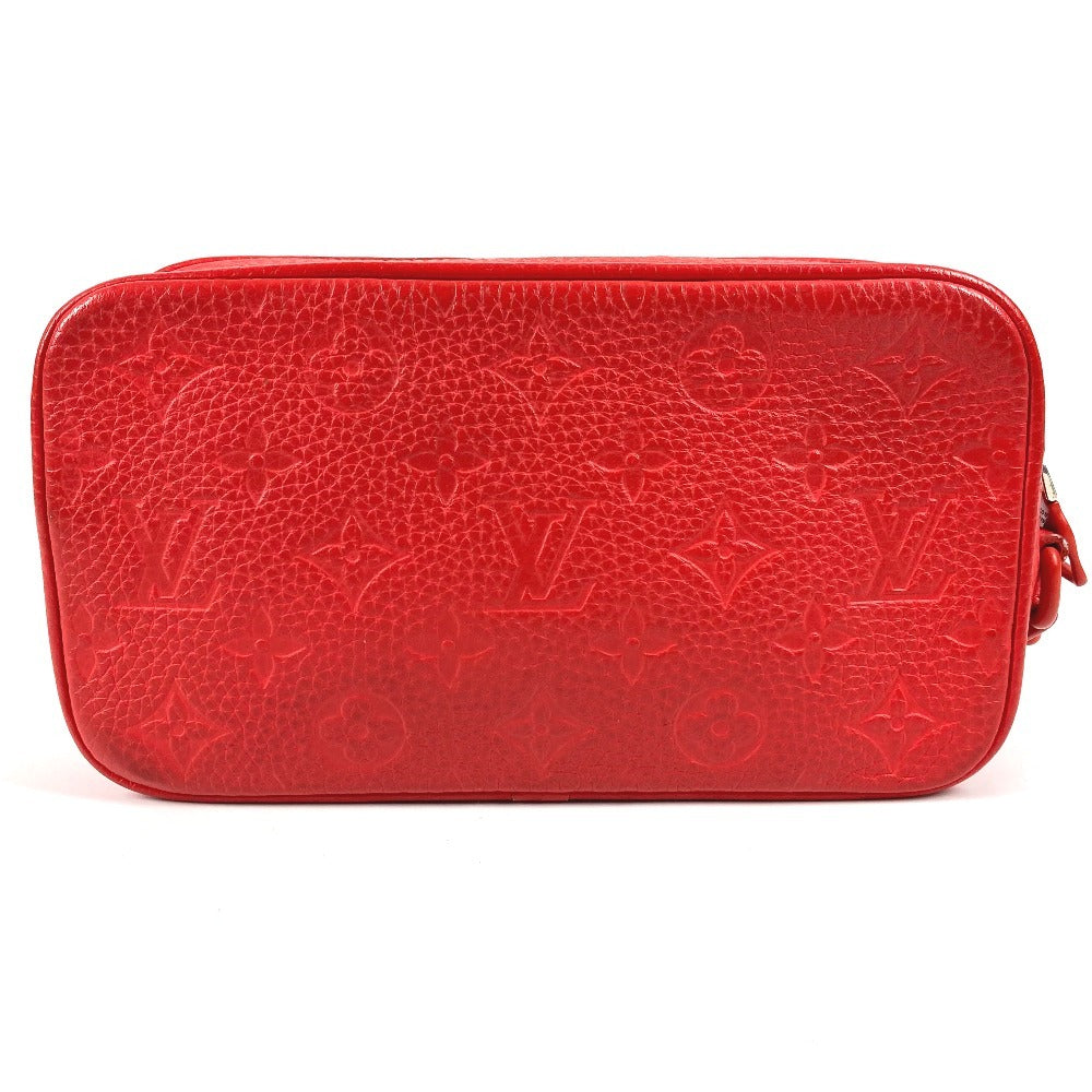 LOUIS VUITTON M53555 Monogram Empreinte Pochette Volga Chain Bag with Strap, Pouch, Clutch Bag, Monogram Empreinte Leather, Unisex, Red