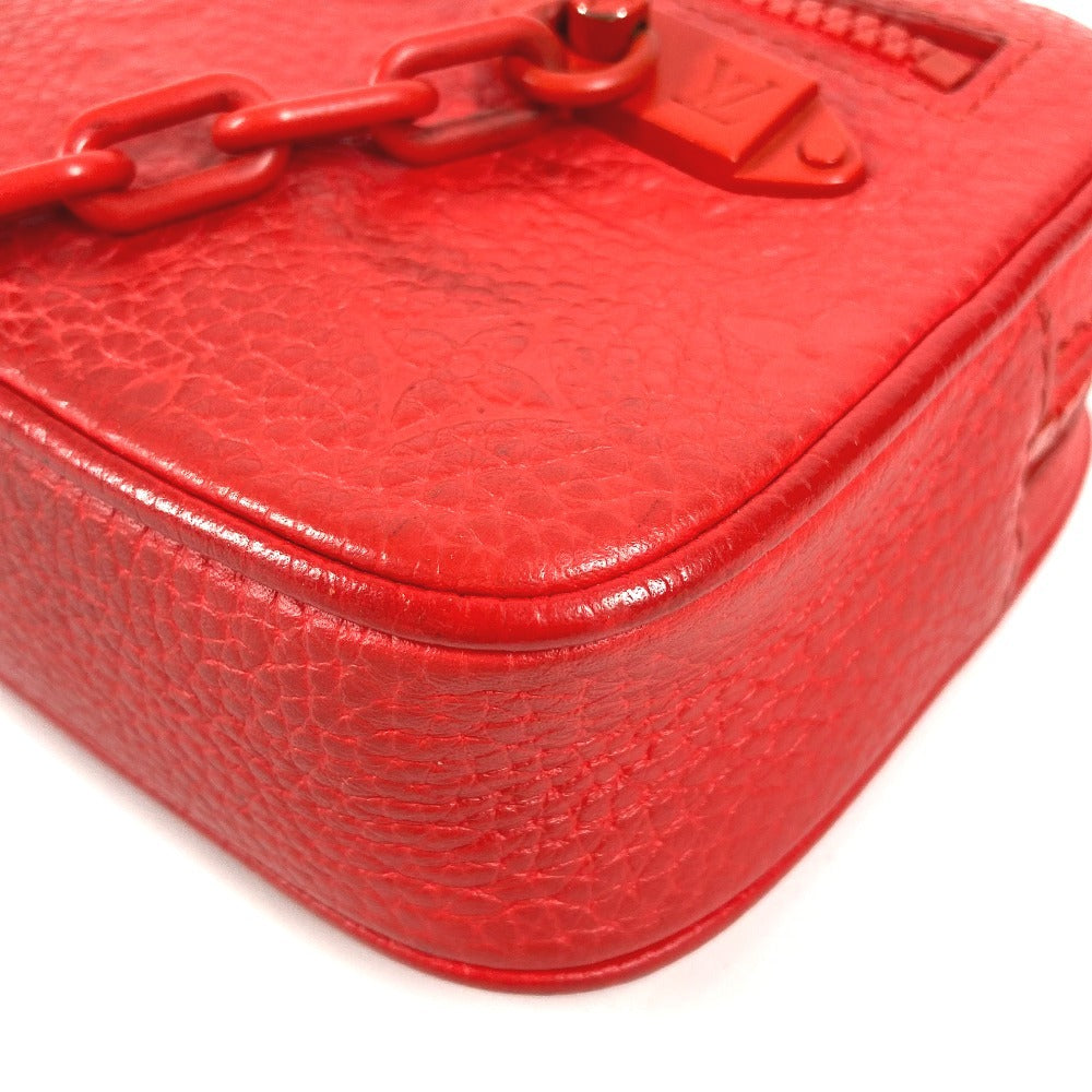 LOUIS VUITTON M53555 Monogram Empreinte Pochette Volga Chain Bag with Strap, Pouch, Clutch Bag, Monogram Empreinte Leather, Unisex, Red