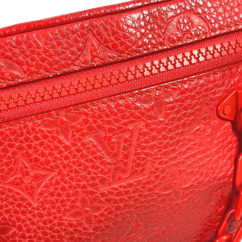 LOUIS VUITTON M53555 Monogram Empreinte Pochette Volga Chain Bag with Strap, Pouch, Clutch Bag, Monogram Empreinte Leather, Unisex, Red