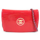 CHANEL Makeup Chain Wallet, Long Wallet, Flap Shoulder Bag, Crossbody Long Wallet, Patent Leather, Women's, Pink