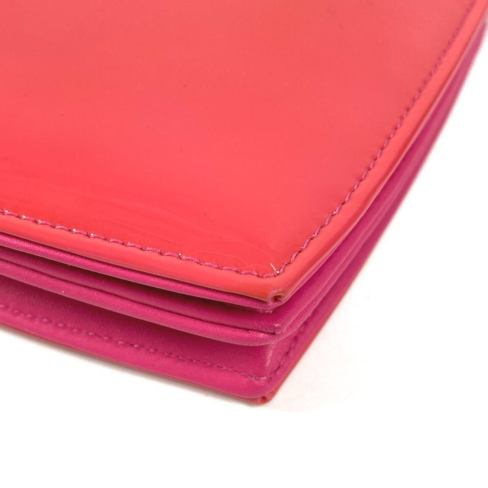 CHANEL Makeup Chain Wallet, Long Wallet, Flap Shoulder Bag, Crossbody Long Wallet, Patent Leather, Women's, Pink