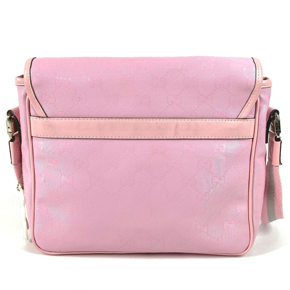 GUCCI 297559 Children's Charm Logo GG Imprime Crossbody Bag Flap Messenger Bag Shoulder Bag GG Imprime Kids Pink