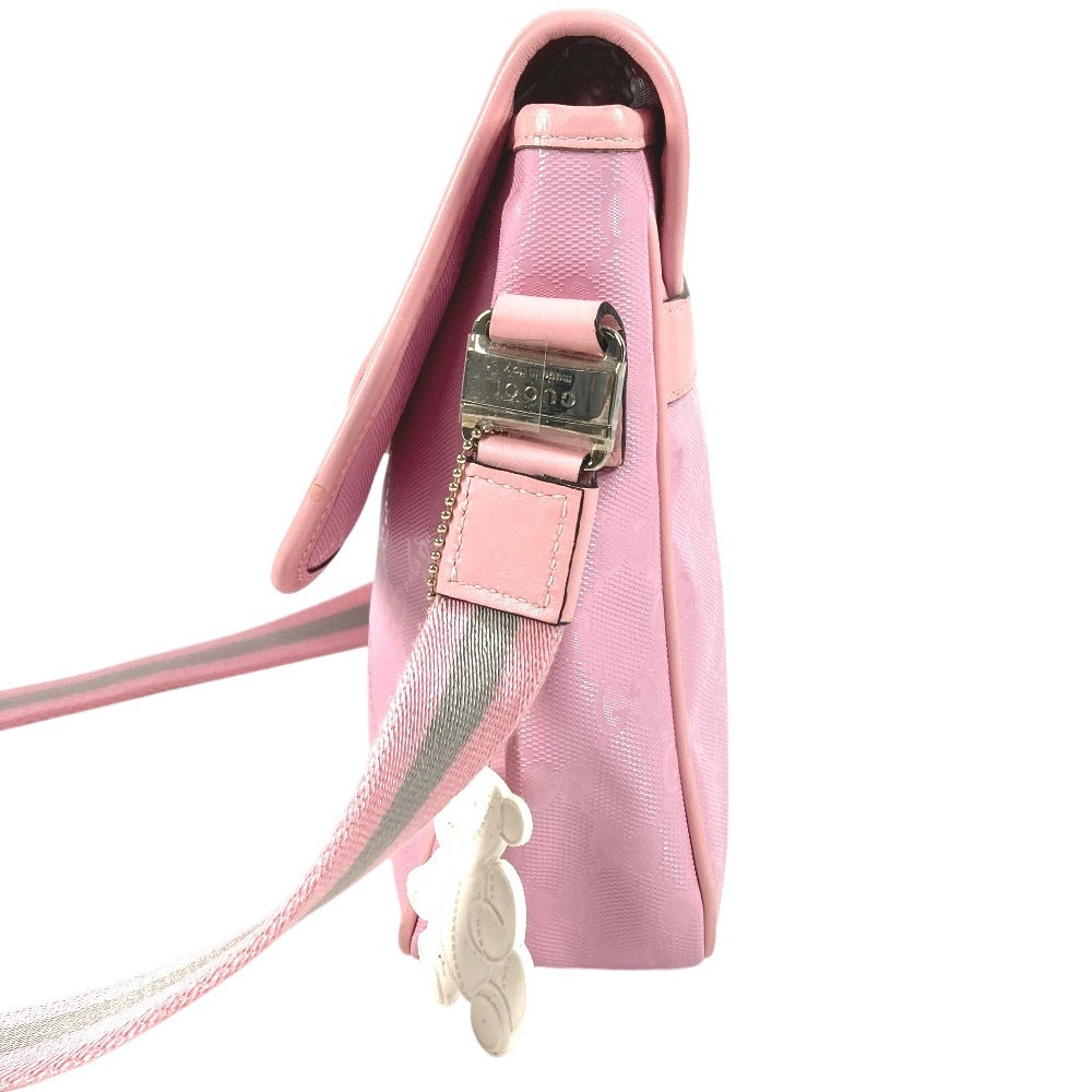 GUCCI 297559 Children's Charm Logo GG Imprime Crossbody Bag Flap Messenger Bag Shoulder Bag GG Imprime Kids Pink