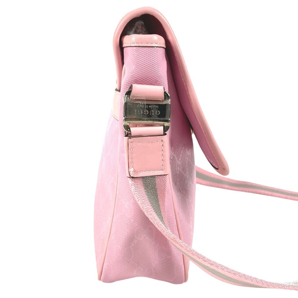 GUCCI 297559 Children's Charm Logo GG Imprime Crossbody Bag Flap Messenger Bag Shoulder Bag GG Imprime Kids Pink