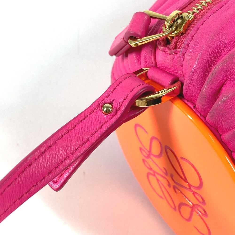 LOEWE Bracelet Pouch Pleated 2-Way Bag, Crossbody Bag, Pochette, Clutch Bag, Shoulder Bag, Women's Leather, Pink
