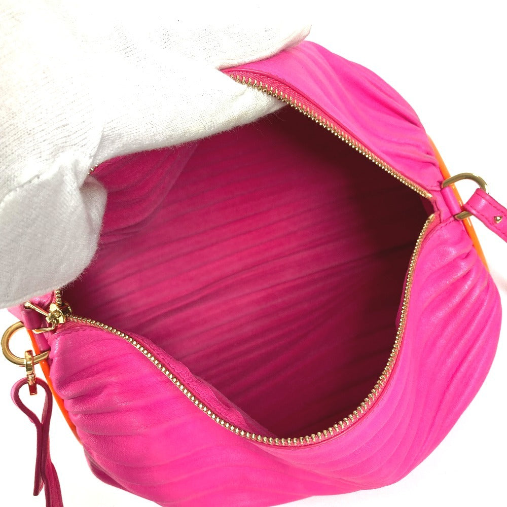 LOEWE Bracelet Pouch Pleated 2-Way Bag, Crossbody Bag, Pochette, Clutch Bag, Shoulder Bag, Women's Leather, Pink