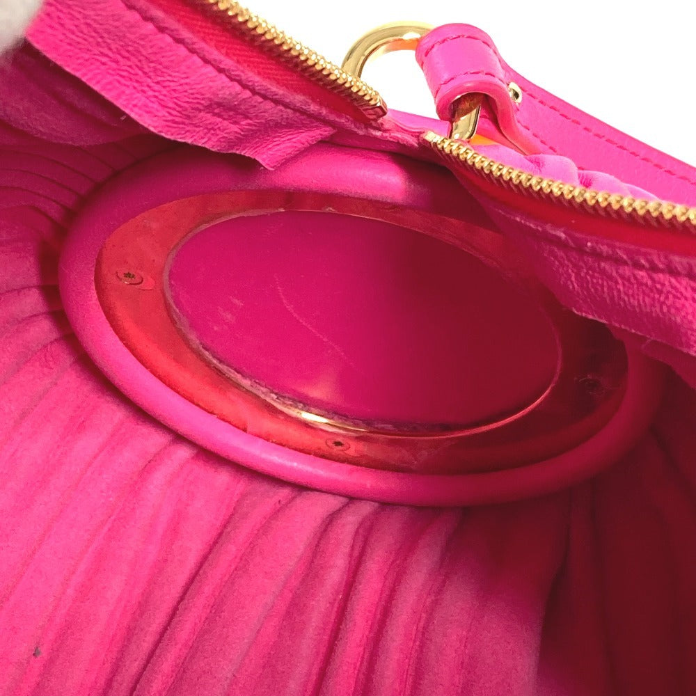 LOEWE Bracelet Pouch Pleated 2-Way Bag, Crossbody Bag, Pochette, Clutch Bag, Shoulder Bag, Women's Leather, Pink