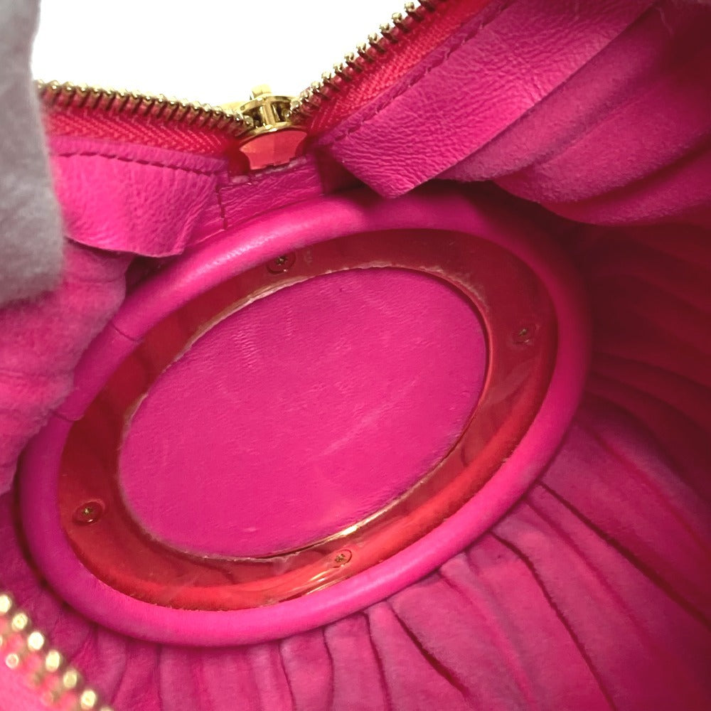 LOEWE Bracelet Pouch Pleated 2-Way Bag, Crossbody Bag, Pochette, Clutch Bag, Shoulder Bag, Women's Leather, Pink