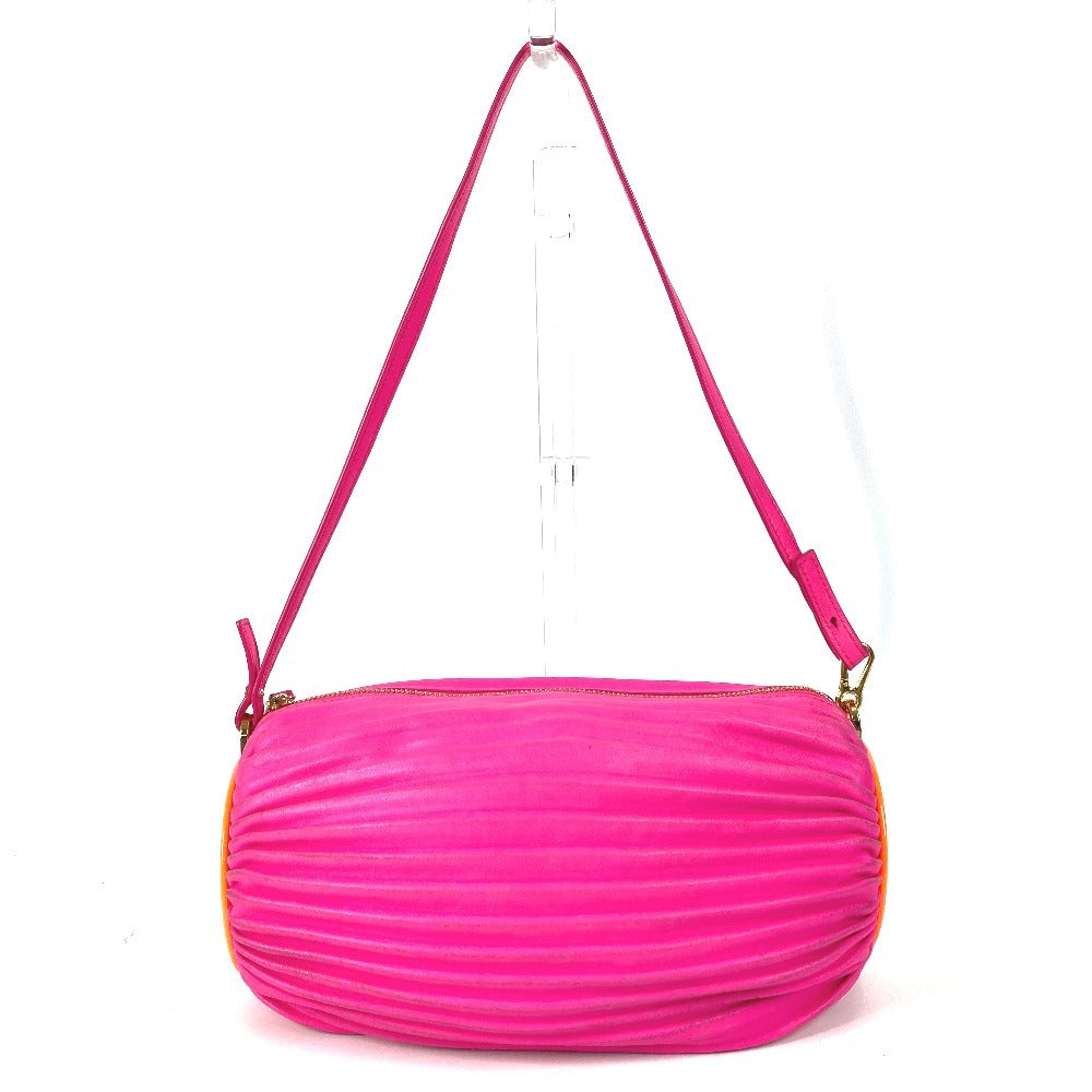 LOEWE Bracelet Pouch Pleated 2-Way Bag, Crossbody Bag, Pochette, Clutch Bag, Shoulder Bag, Women's Leather, Pink