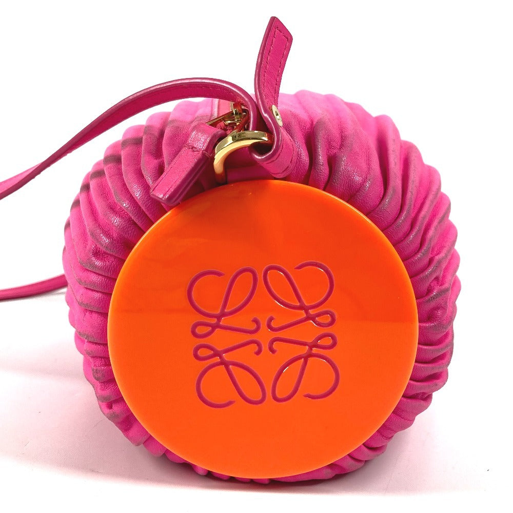 LOEWE Bracelet Pouch Pleated 2-Way Bag, Crossbody Bag, Pochette, Clutch Bag, Shoulder Bag, Women's Leather, Pink