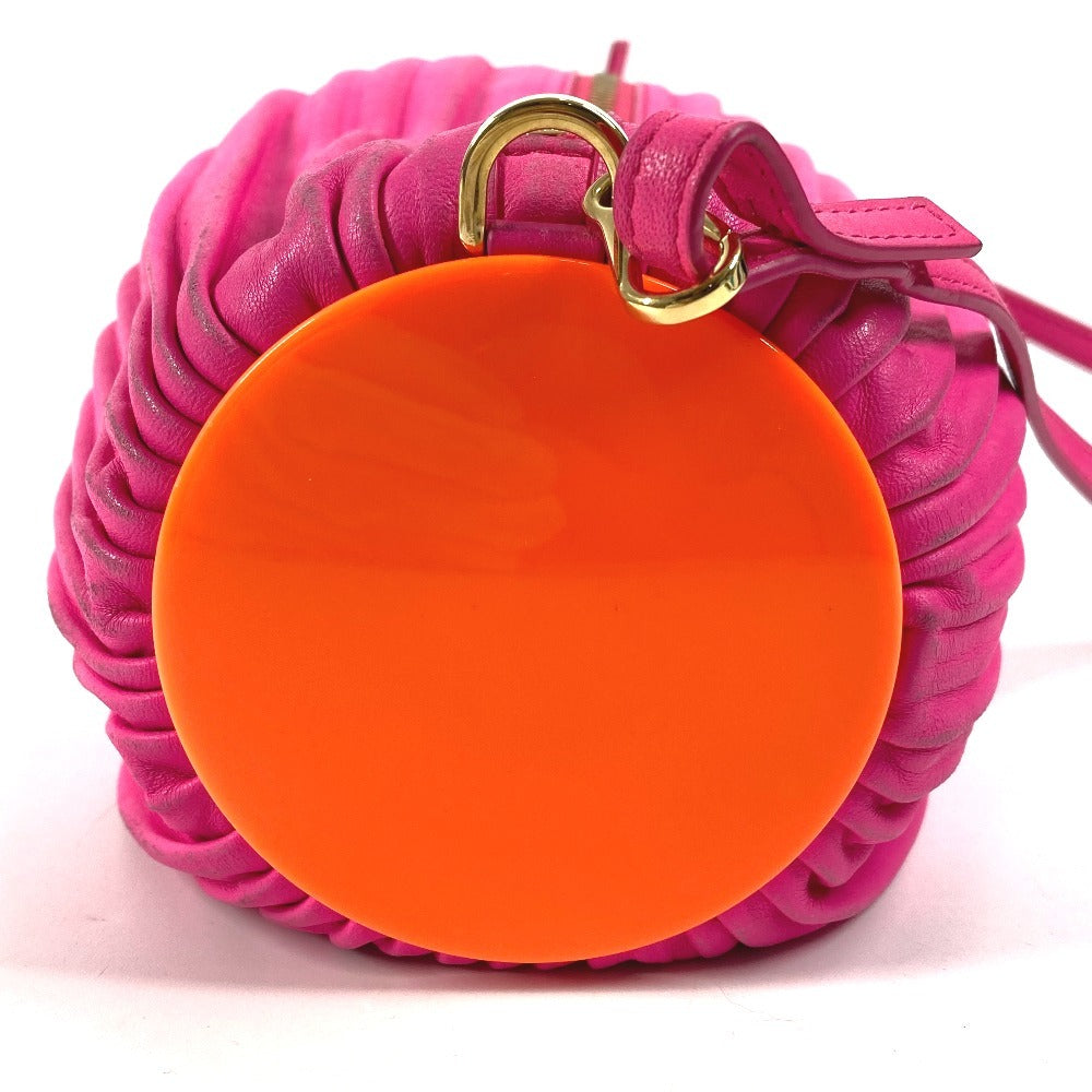 LOEWE Bracelet Pouch Pleated 2-Way Bag, Crossbody Bag, Pochette, Clutch Bag, Shoulder Bag, Women's Leather, Pink