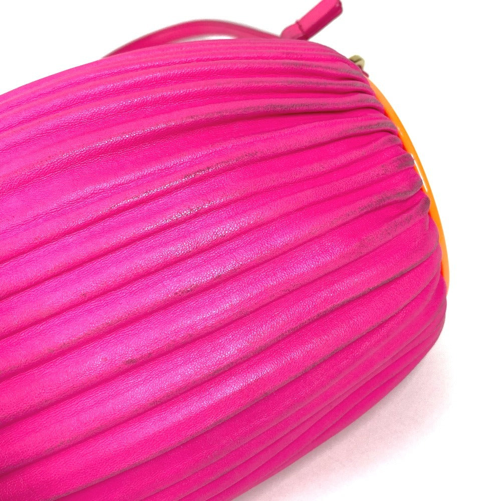 LOEWE Bracelet Pouch Pleated 2-Way Bag, Crossbody Bag, Pochette, Clutch Bag, Shoulder Bag, Women's Leather, Pink