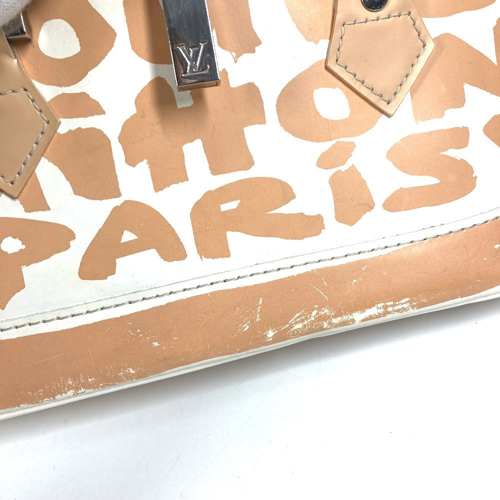 LOUIS VUITTON M92178 Monogram Graffiti Alma PM Handbag, Leather, Beige, Women's