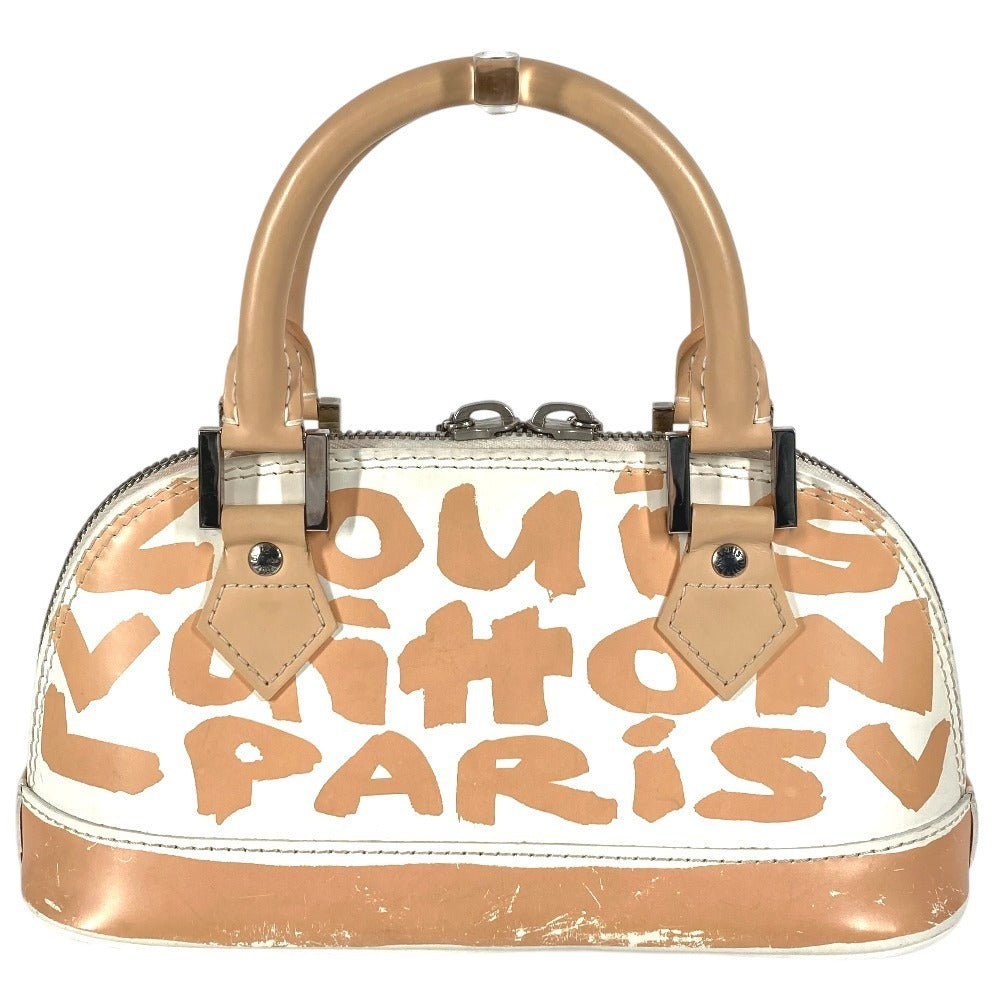 LOUIS VUITTON M92178 Monogram Graffiti Alma PM Handbag, Leather, Beige, Women's