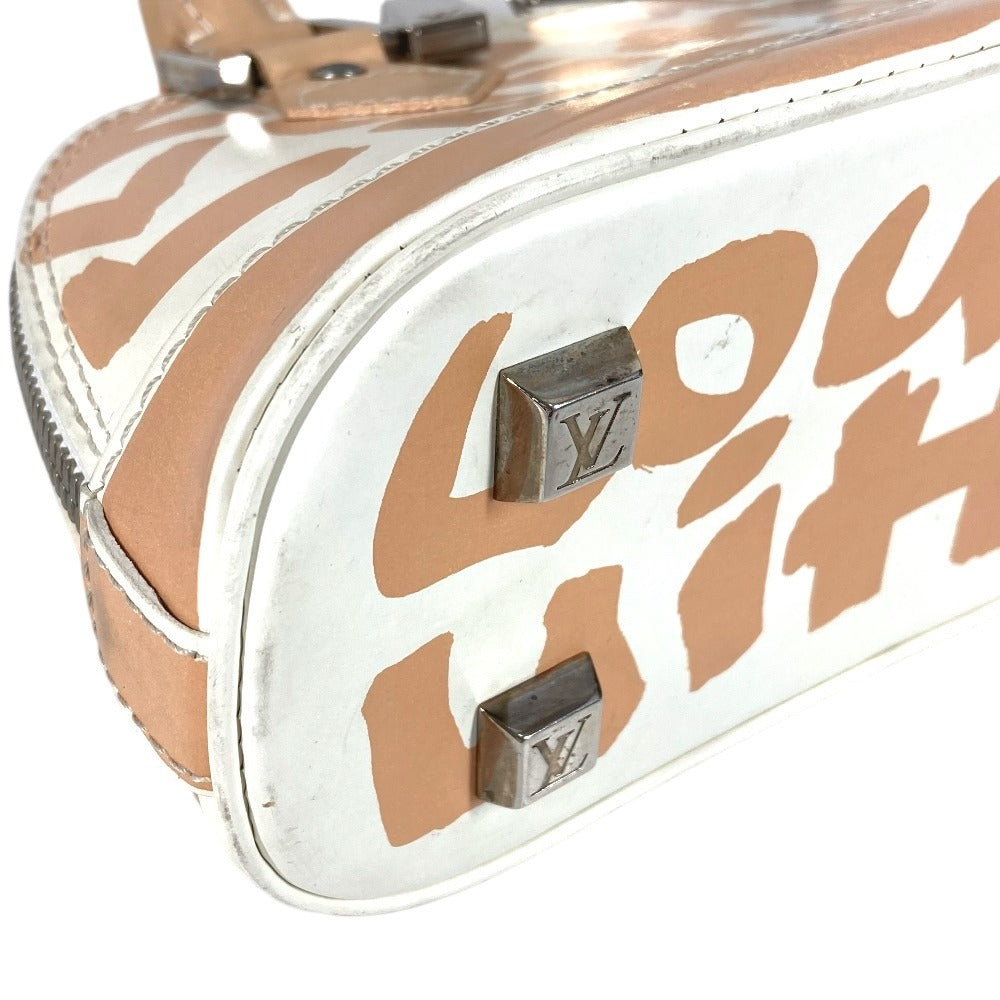 LOUIS VUITTON M92178 Monogram Graffiti Alma PM Handbag, Leather, Beige, Women's