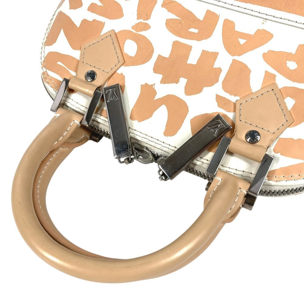 LOUIS VUITTON M92178 Monogram Graffiti Alma PM Handbag, Leather, Beige, Women's