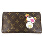 LOUIS VUITTON M61729 モノグラムパンダ 村上隆 ポルトモネジップ ロングウォレット ラウンドファスナー 長財布 モノグラムキャンバス レディース ブラウン