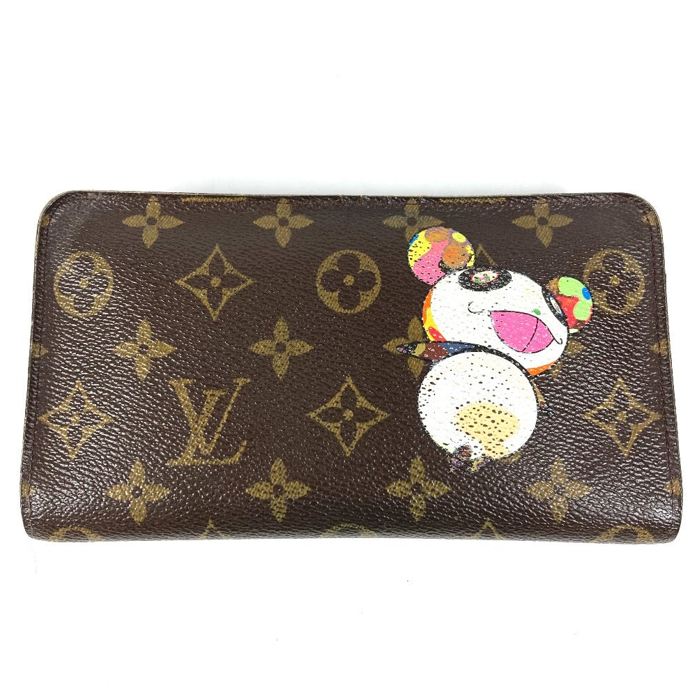 LOUIS VUITTON M61729 モノグラムパンダ 村上隆 ポルトモネジップ ロングウォレット ラウンドファスナー 長財布 モノグラムキャンバス レディース ブラウン
