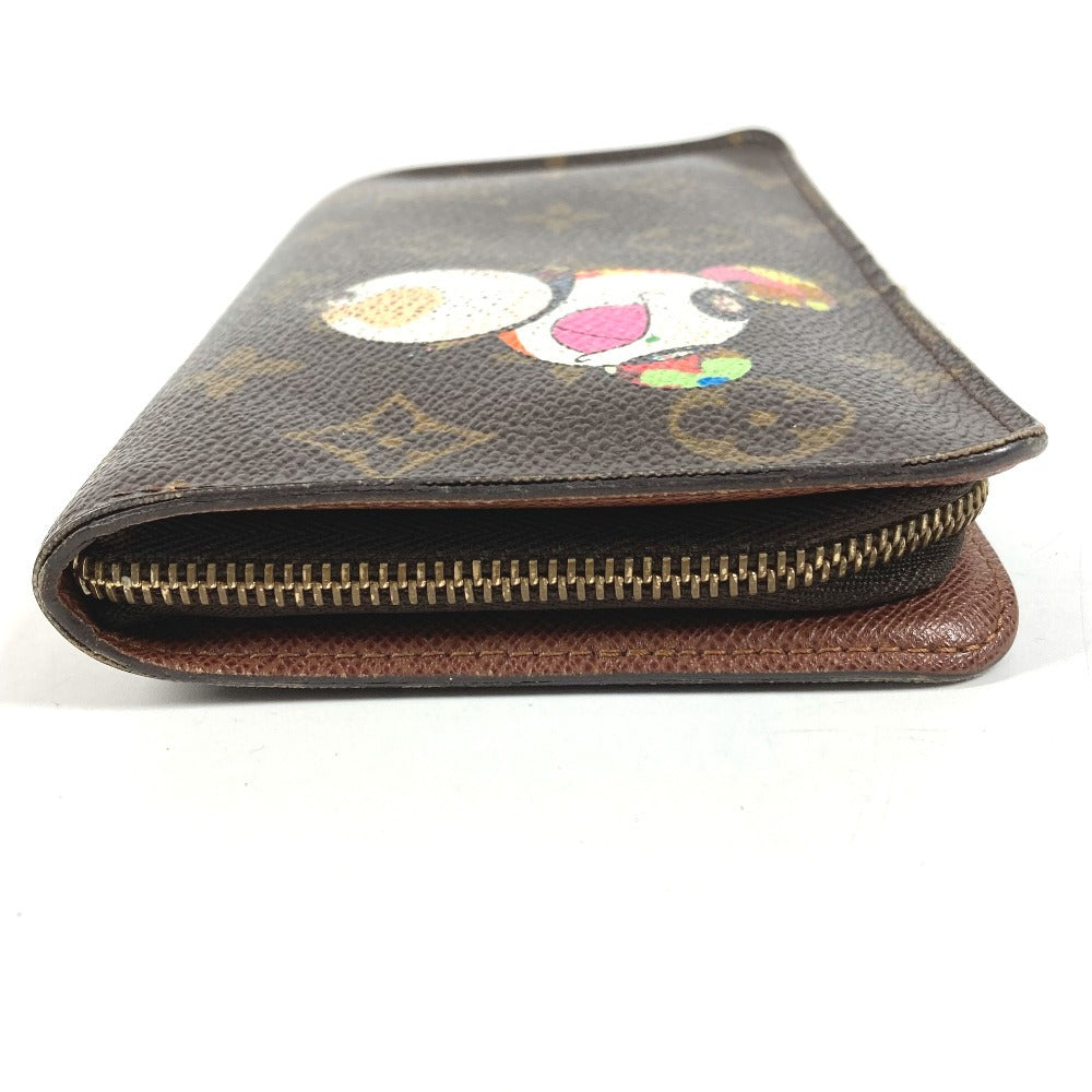 LOUIS VUITTON M61729 モノグラムパンダ 村上隆 ポルトモネジップ ロングウォレット ラウンドファスナー 長財布 モノグラムキャンバス レディース ブラウン