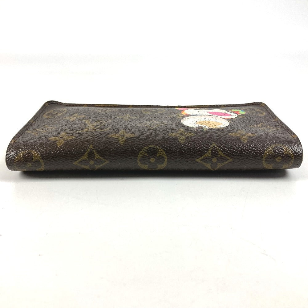 LOUIS VUITTON M61729 モノグラムパンダ 村上隆 ポルトモネジップ ロングウォレット ラウンドファスナー 長財布 モノグラムキャンバス レディース ブラウン