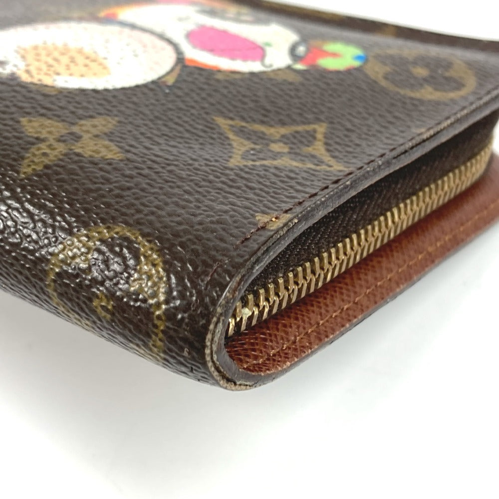 LOUIS VUITTON M61729 モノグラムパンダ 村上隆 ポルトモネジップ ロングウォレット ラウンドファスナー 長財布 モノグラムキャンバス レディース ブラウン