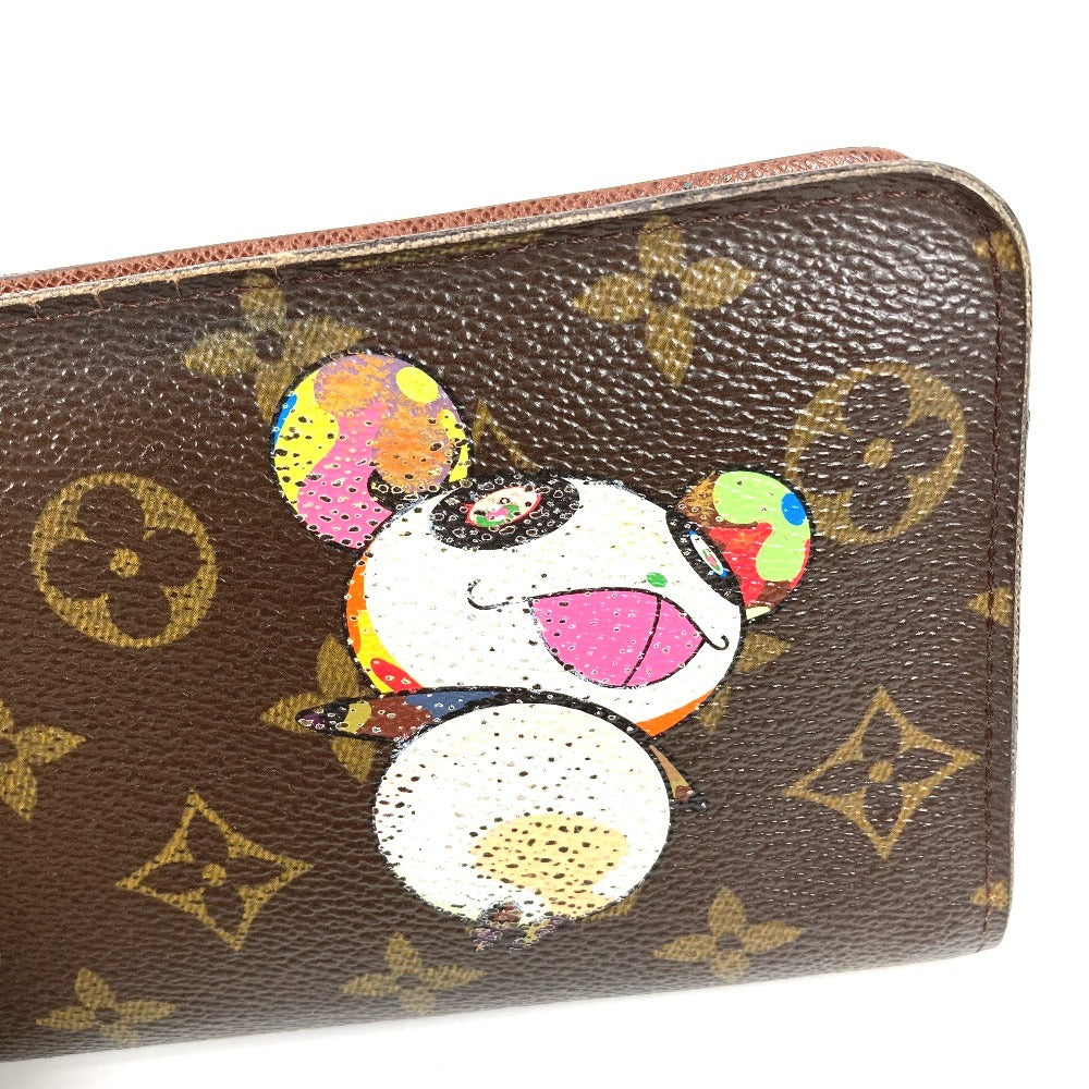 LOUIS VUITTON M61729 モノグラムパンダ 村上隆 ポルトモネジップ ロングウォレット ラウンドファスナー 長財布 モノグラムキャンバス レディース ブラウン
