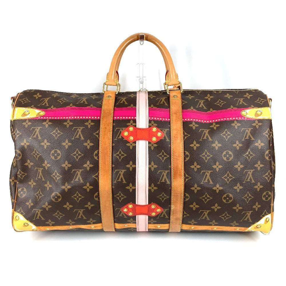 LOUIS VUITTON M43613 Monogram Summer Trunk Keepall Bandouliere 50, 2-Way Bag, Shoulder Bag, Travel Bag, Boston Bag, Monogram Canvas, Women's, Brown