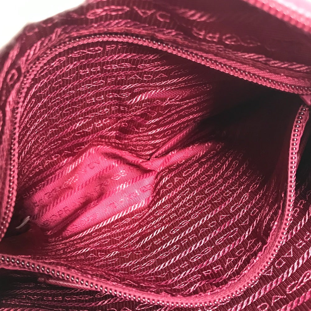 PRADA Triangle Logo Plaque Crossbody Shoulder Bag Nylon Unisex Pink