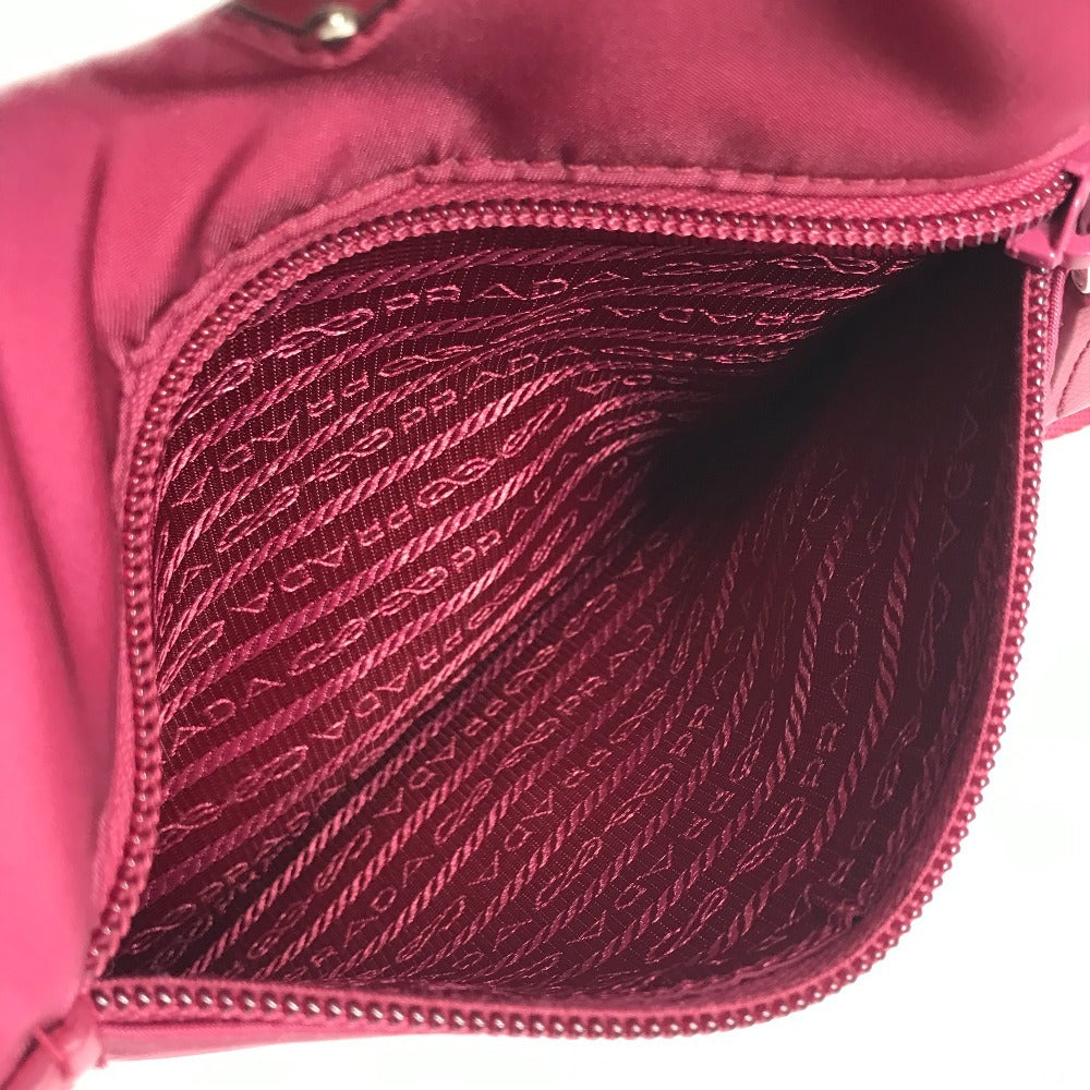 PRADA Triangle Logo Plaque Crossbody Shoulder Bag Nylon Unisex Pink