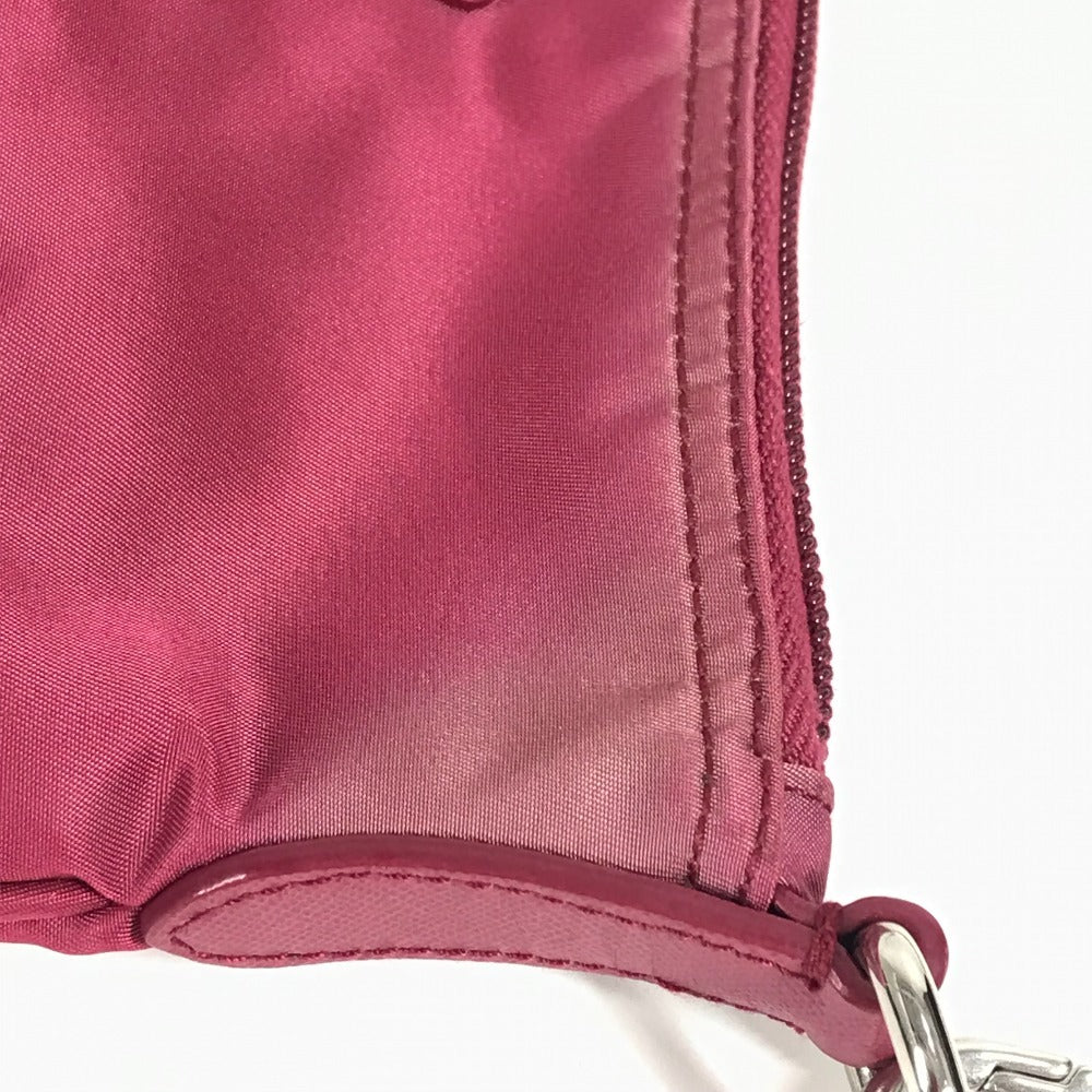 PRADA Triangle Logo Plaque Crossbody Shoulder Bag Nylon Unisex Pink