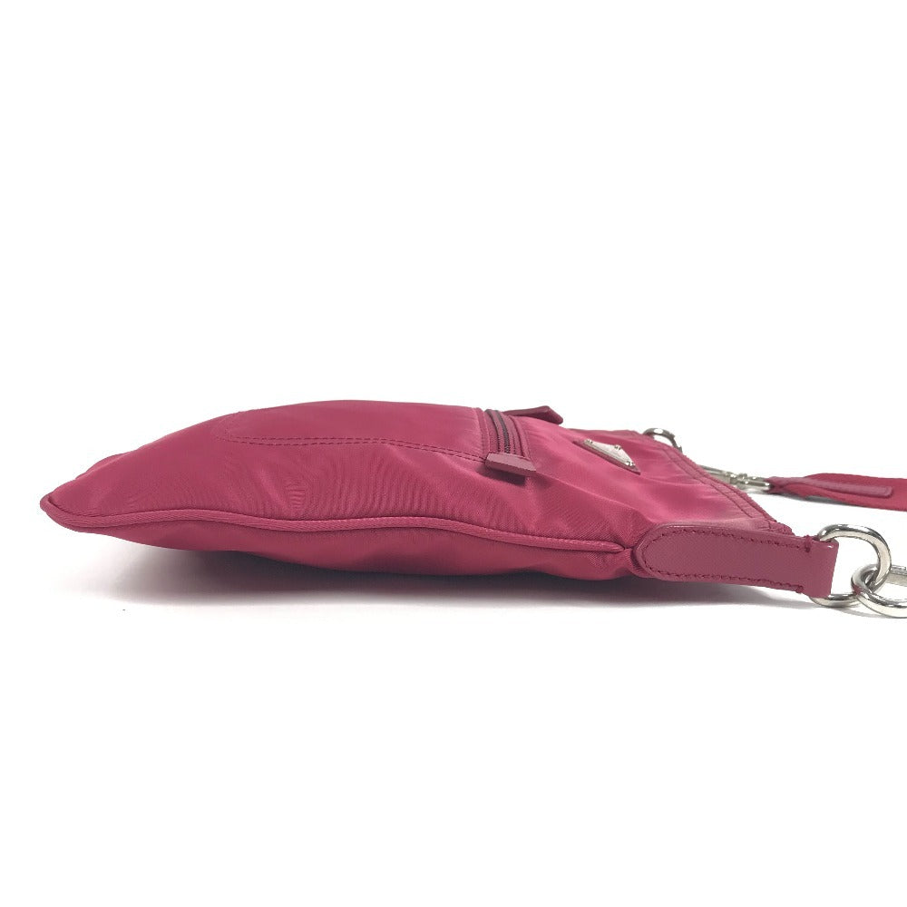 PRADA Triangle Logo Plaque Crossbody Shoulder Bag Nylon Unisex Pink